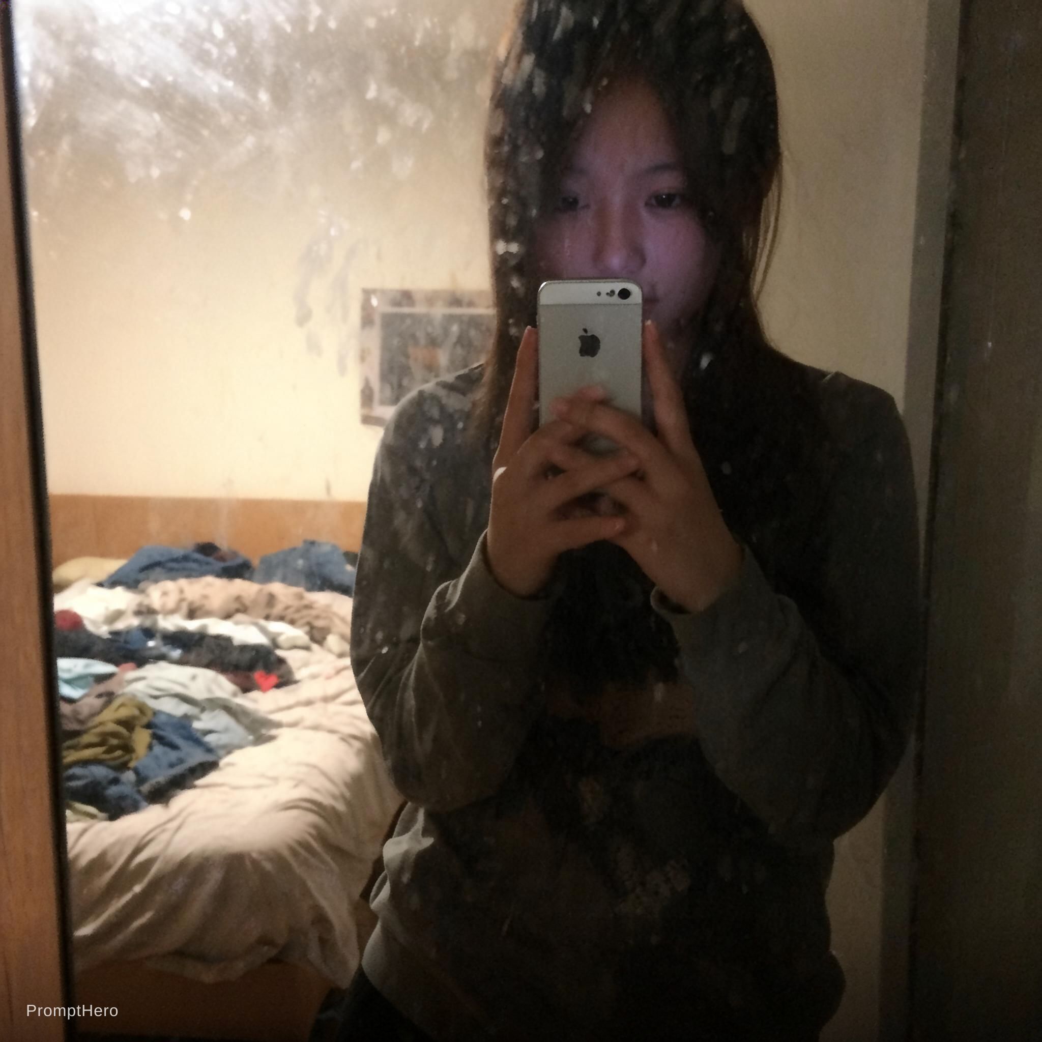 Seedream 5 prompt: woman stands in front of a mirror,capturing a self... - Seedream 5