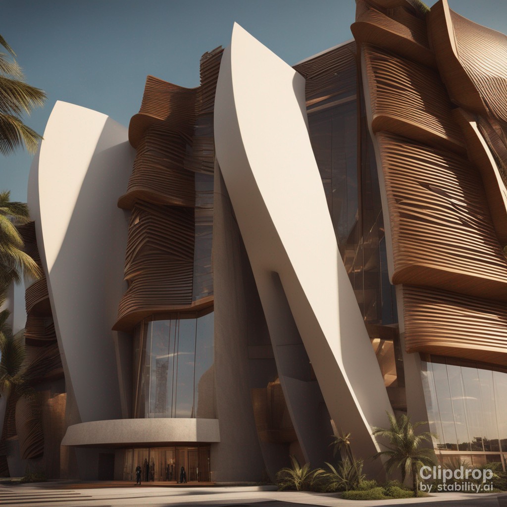Stable Diffusion prompt: Stylish modern building with smo...