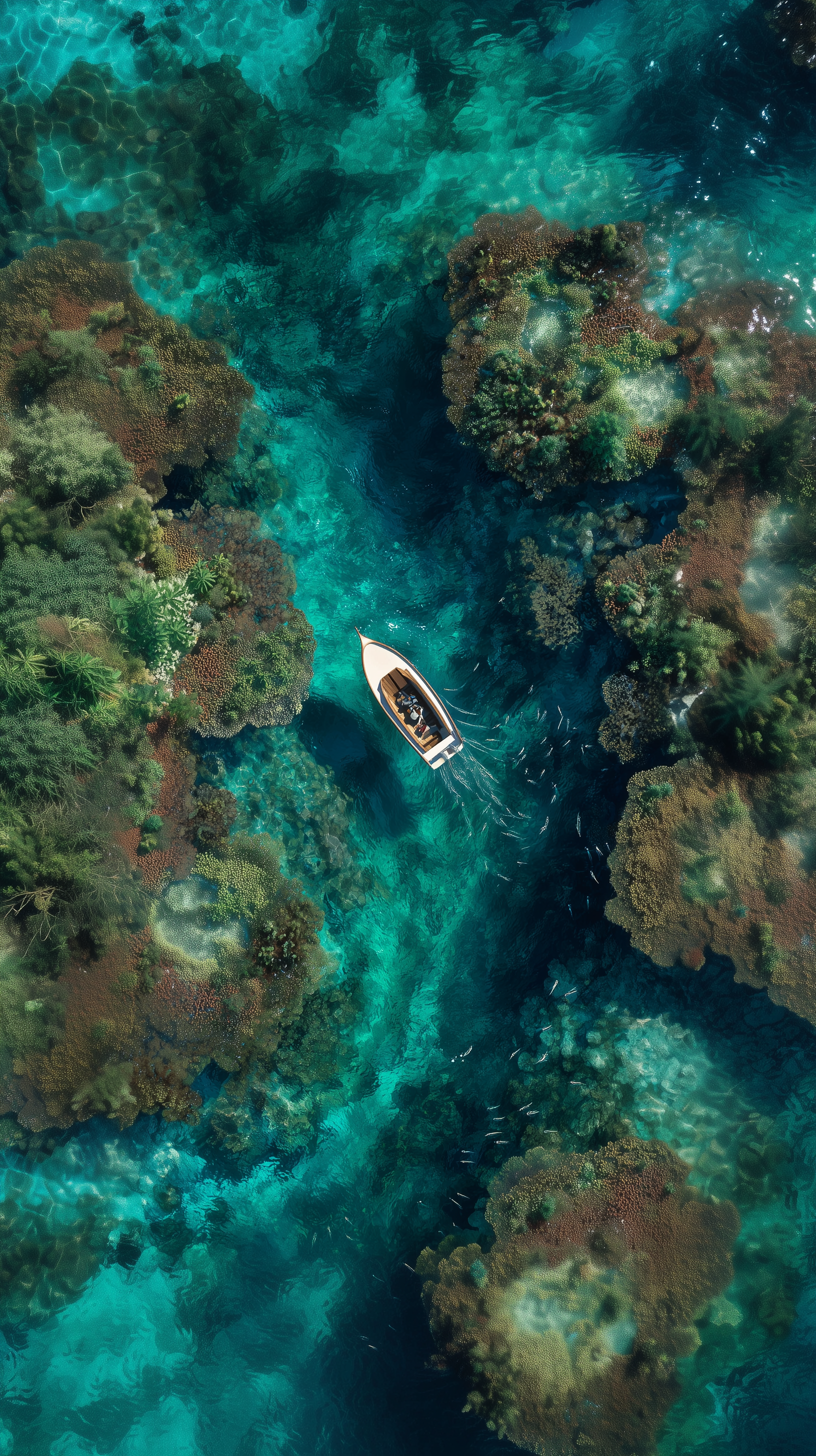 AI generated: Midjourney prompt: aerial shot, crystal clear underwater canyons on l... (Midjourney - Concept Art)
