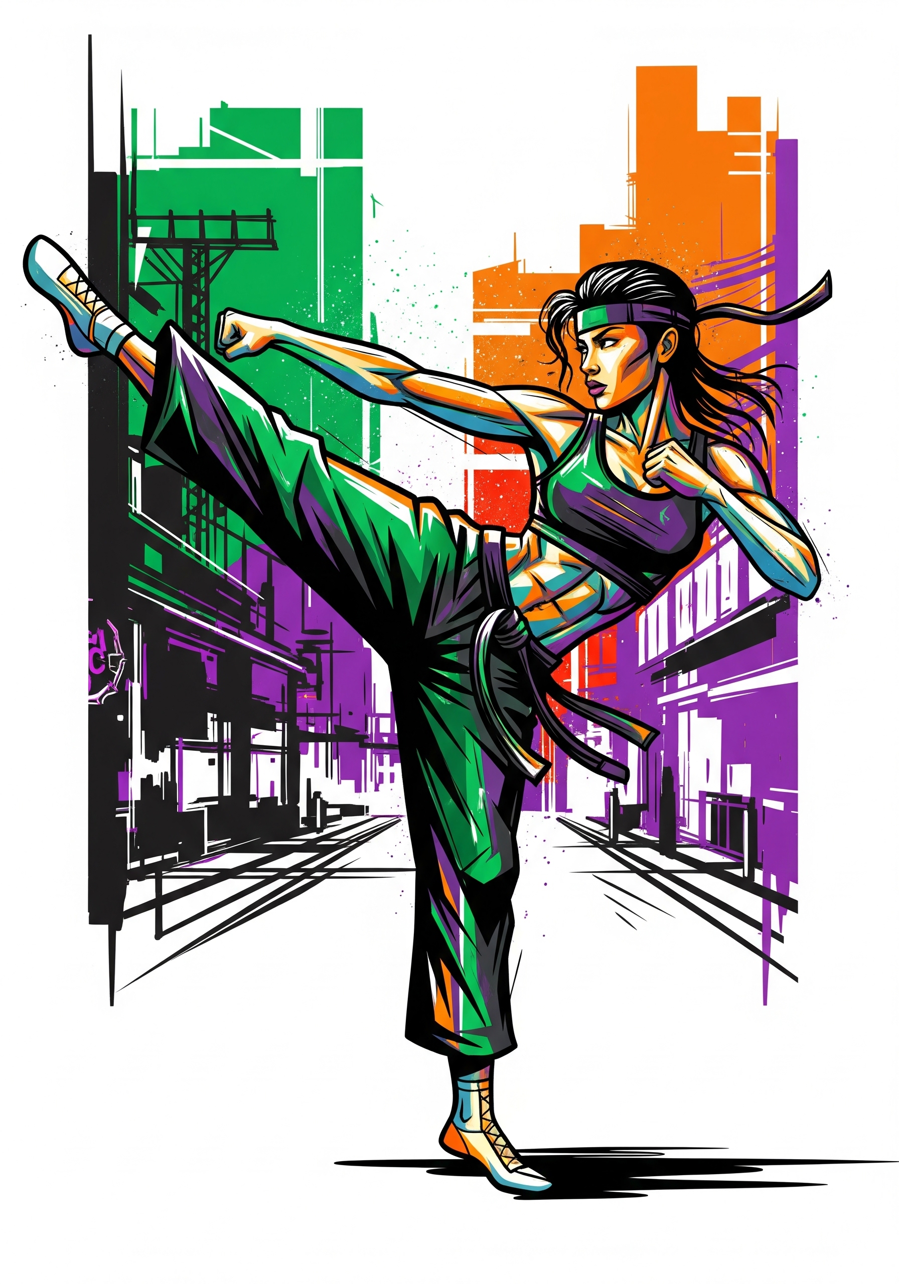AI generated: ChatGPT Image prompt: A vibrant digital artwork in a graphic street art ... (ChatGPT Image - Concept Art)