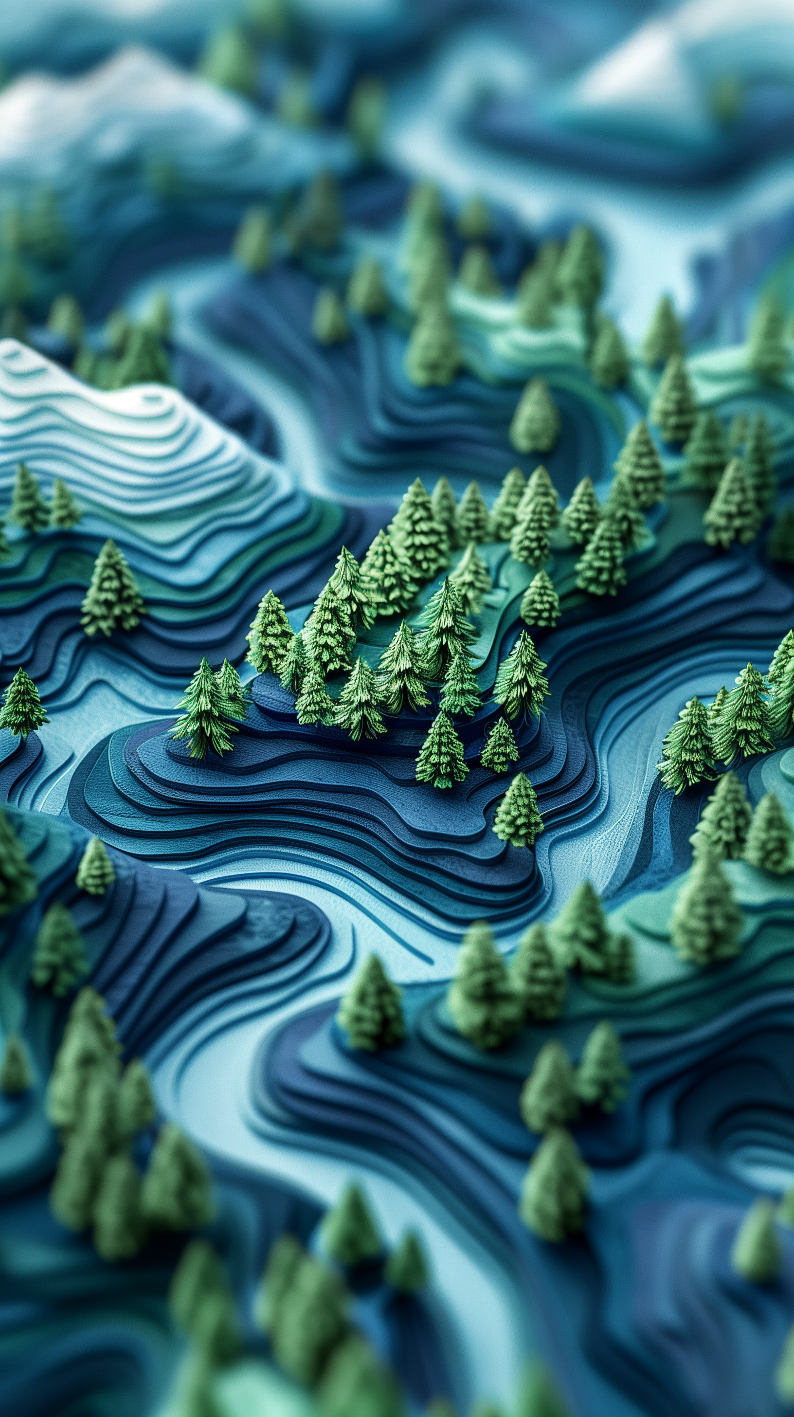 AI generated: Midjourney prompt: 3d rendering, isometric, mountain park, paper work... (Midjourney - 3d Renders)