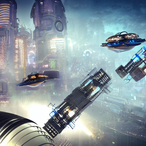 Stable Diffusion prompt: a futuristic steampunk city fl...