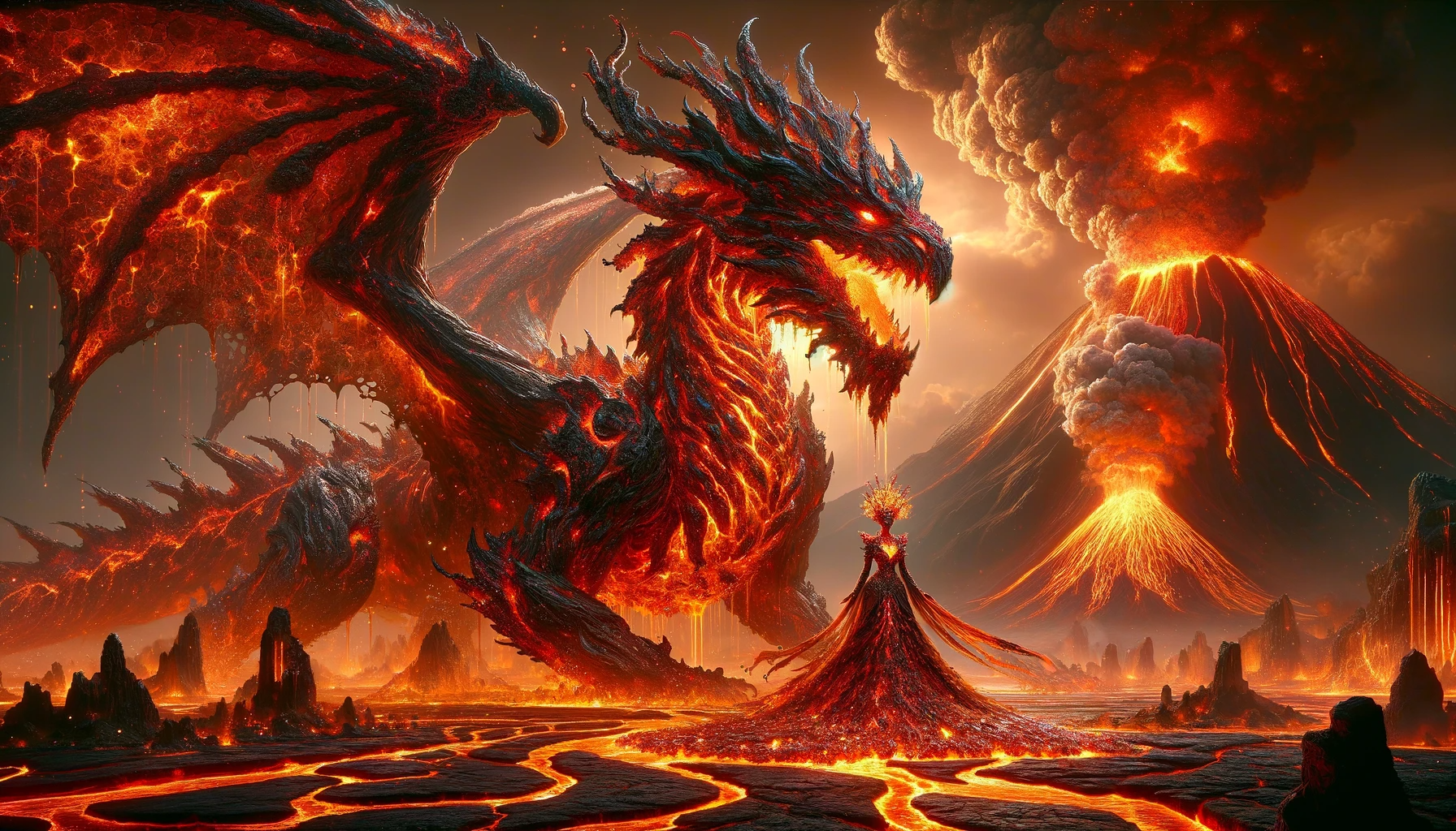 AI generated: The Dragonqueen Project: Volcanic Lava (ChatGPT Image - Concept Art)