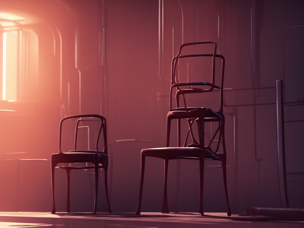 Stable Diffusion prompt: film still of a chair in a marv...