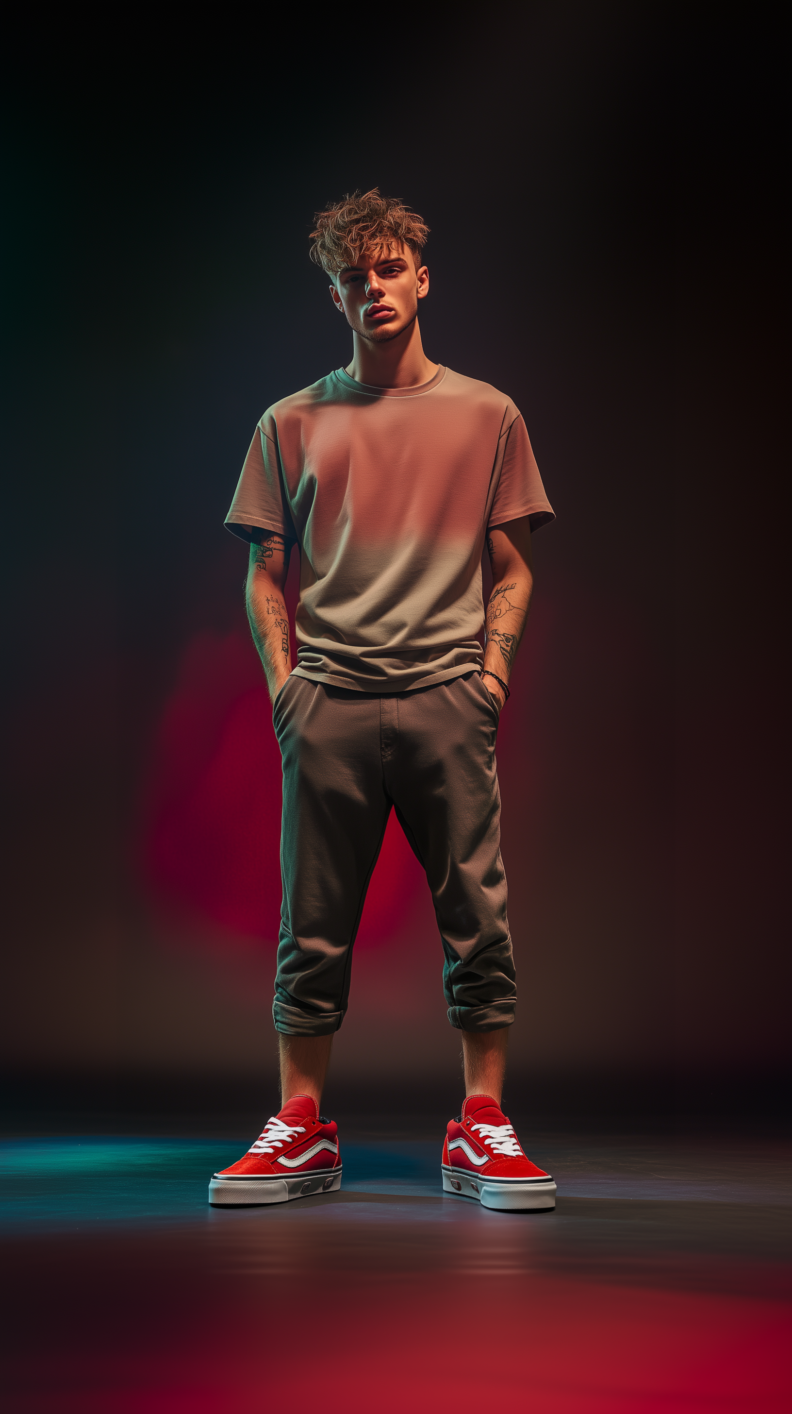 Midjourney prompt: fashion photograph, front shot, full body, male mo... - Midjourney