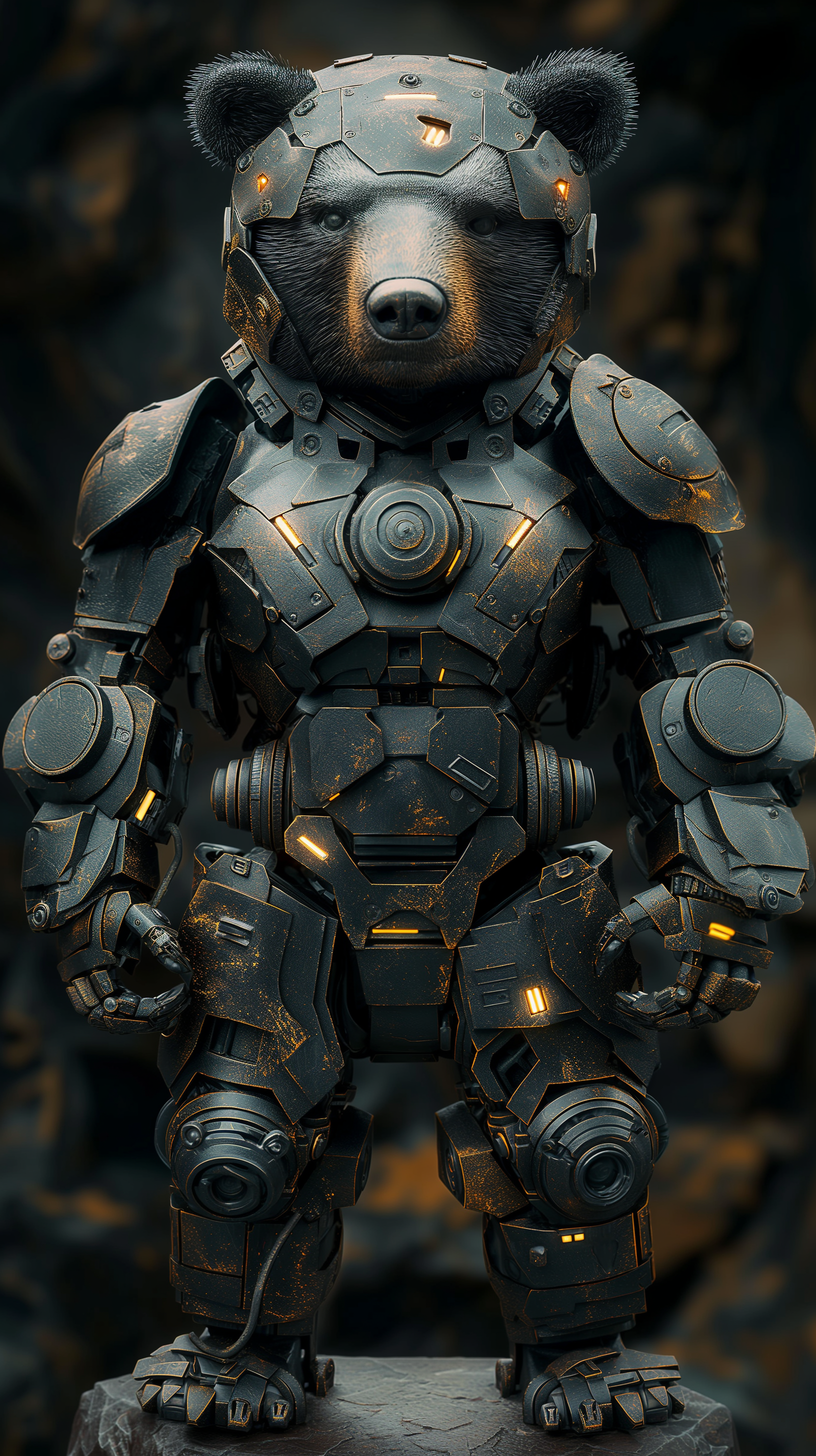 Midjourney prompt: a sculpeture of robotic bear, photorealism illumin... - Midjourney