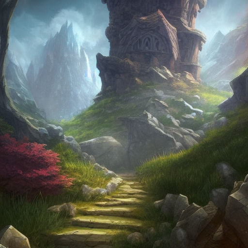 Stable Diffusion prompt: hidden stone pathway, secret doo...