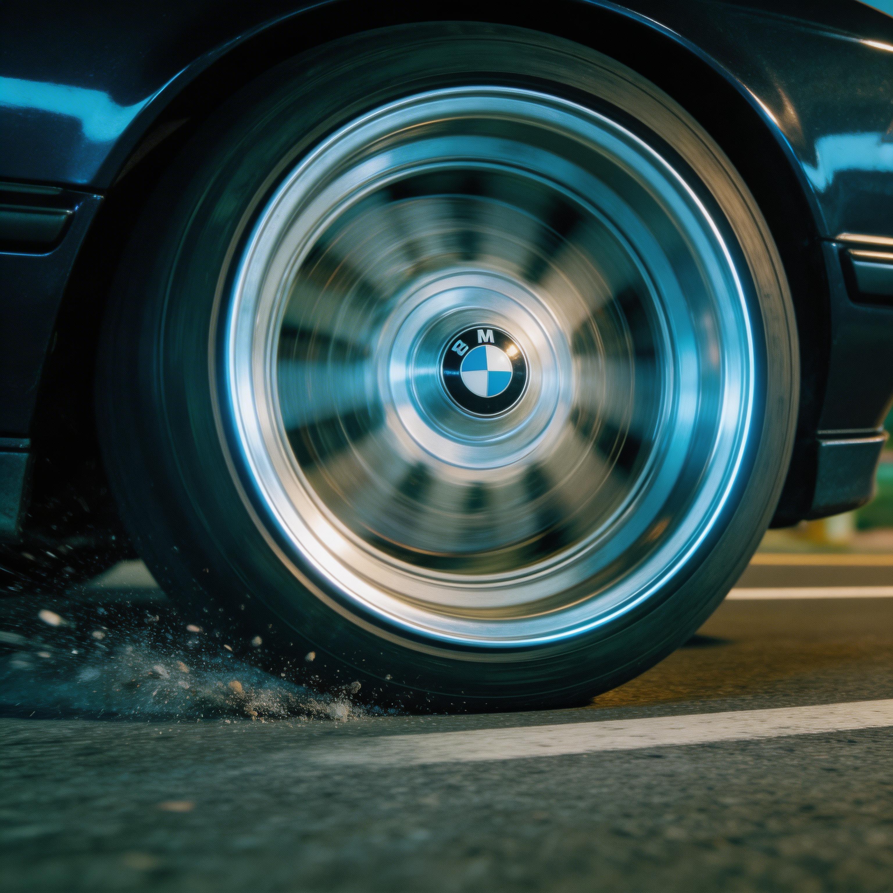 AI generated: Seedream 5 prompt: extreme close-up of a racing car wheel at maximum ... (Seedream 5 - Portraits)