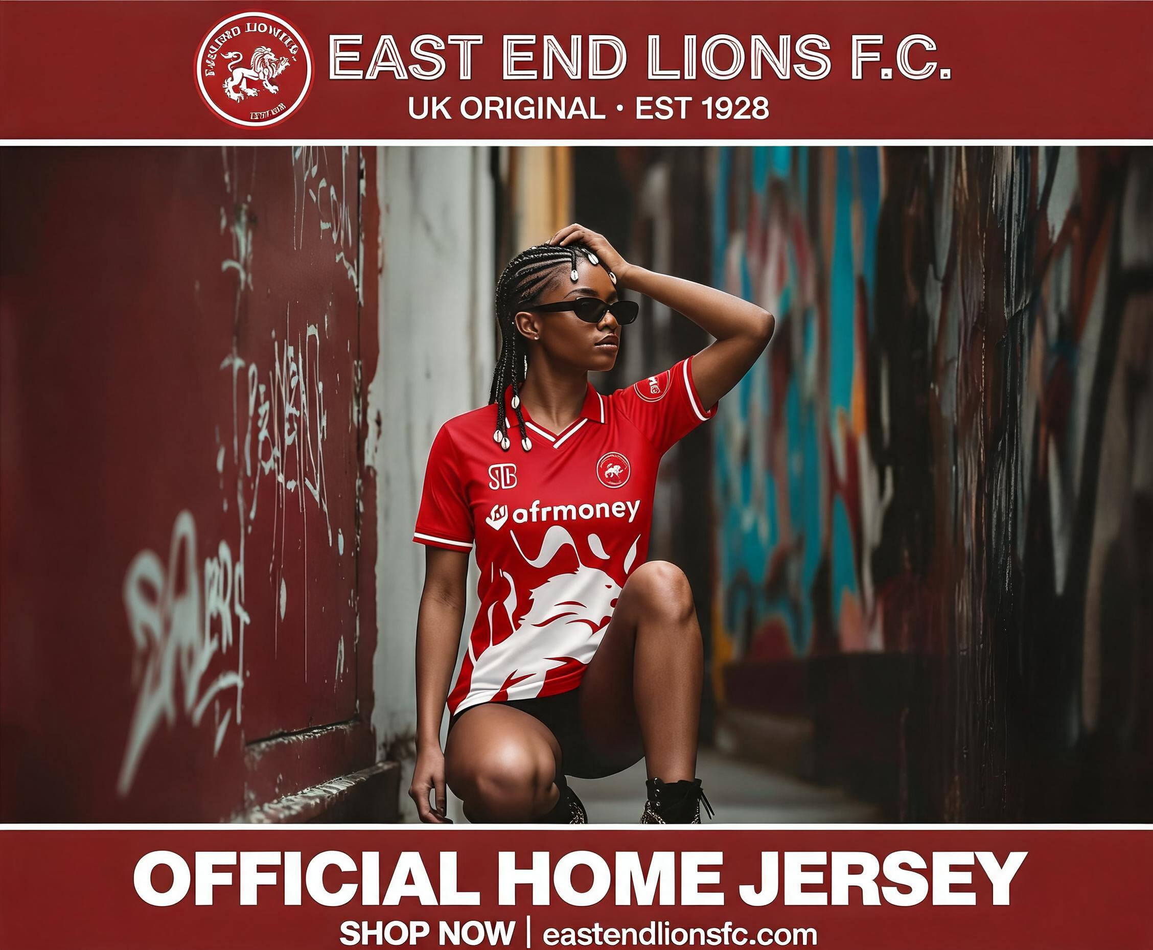 AI generated: Seedream 5 prompt: 00% Original from the UK . East End Lions Jersey ... (Seedream 5 - Concept Art)