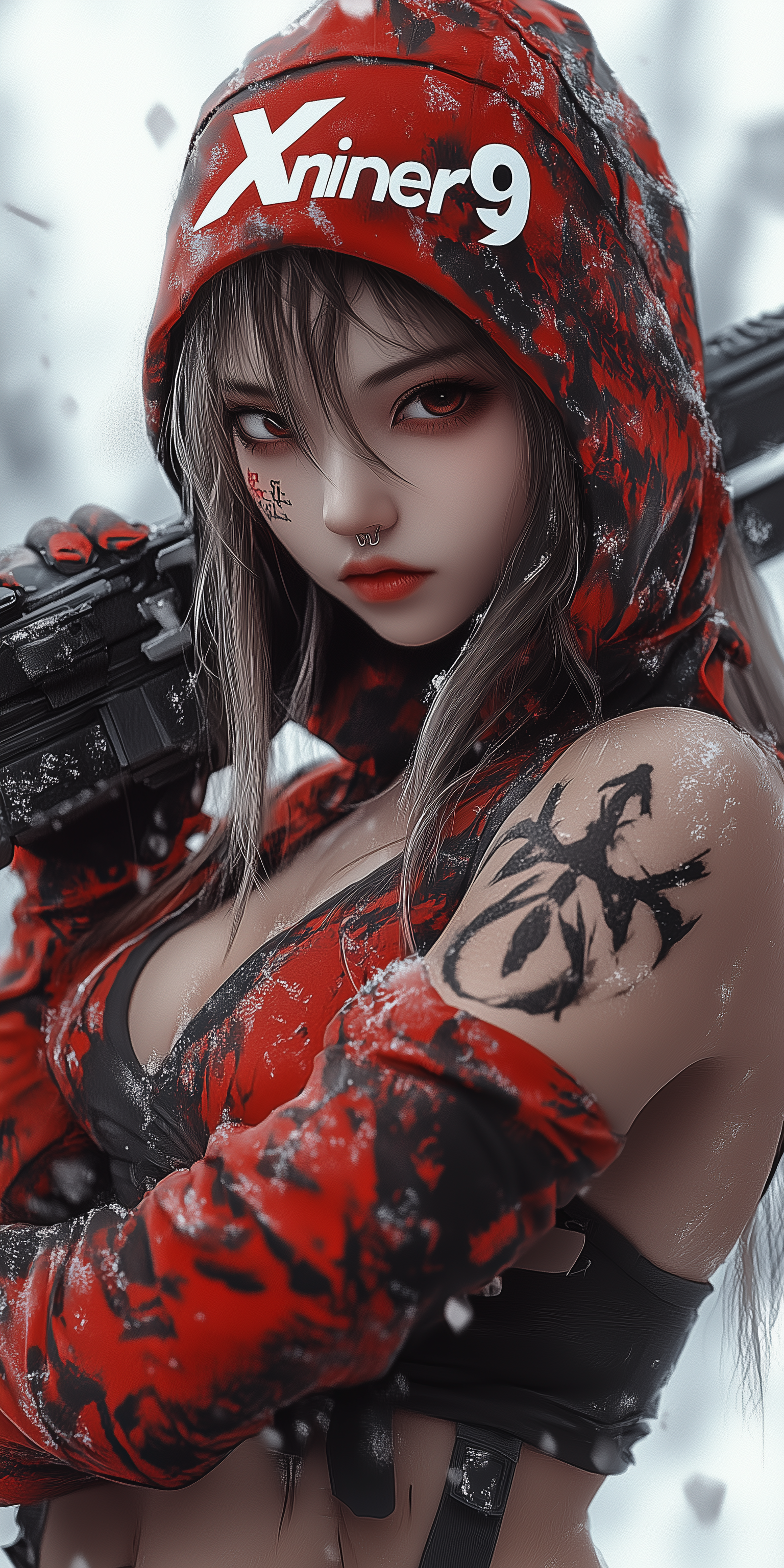 AI generated: Midjourney prompt: An Anime Female Character Called Xniner9, Dressed ... (Midjourney - Anime)