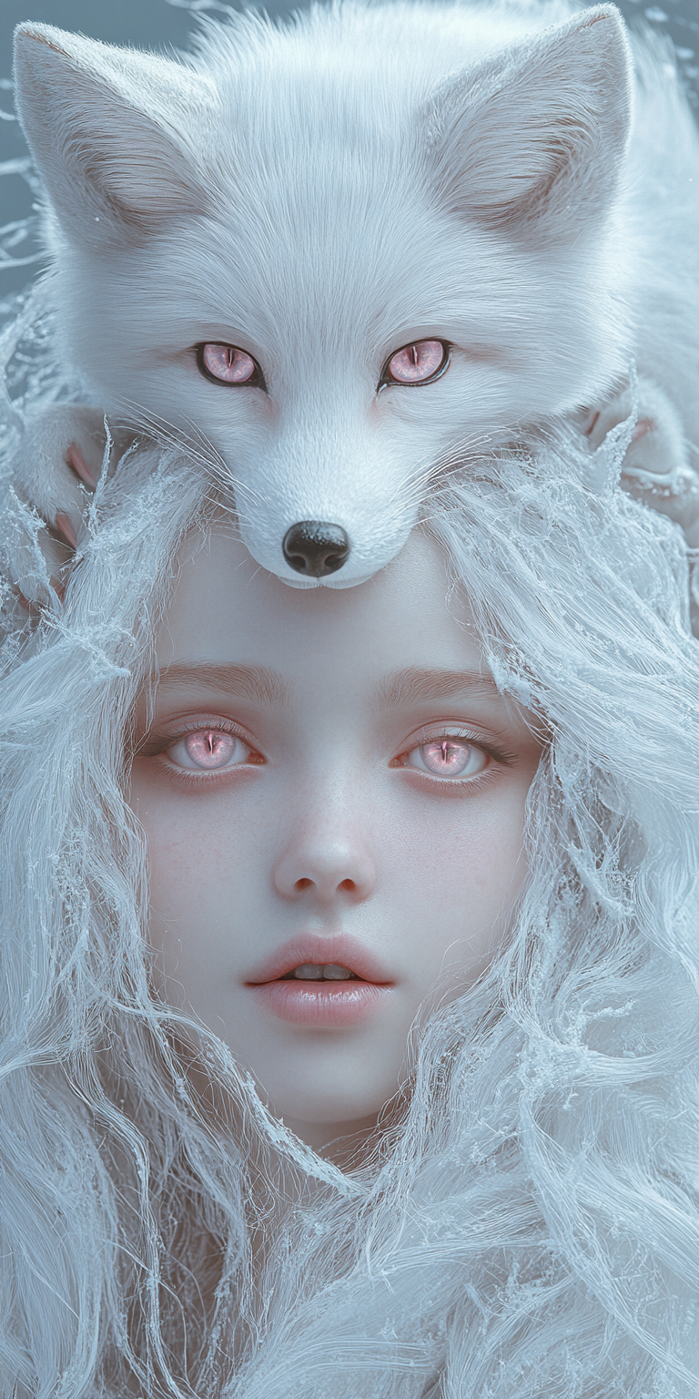 صورة مولدة بالذكاء الاصطناعي: Midjourney prompt: hyper-realistic, ethereal portrait of a young woma... (نموذج Midjourney - صور شخصية)
