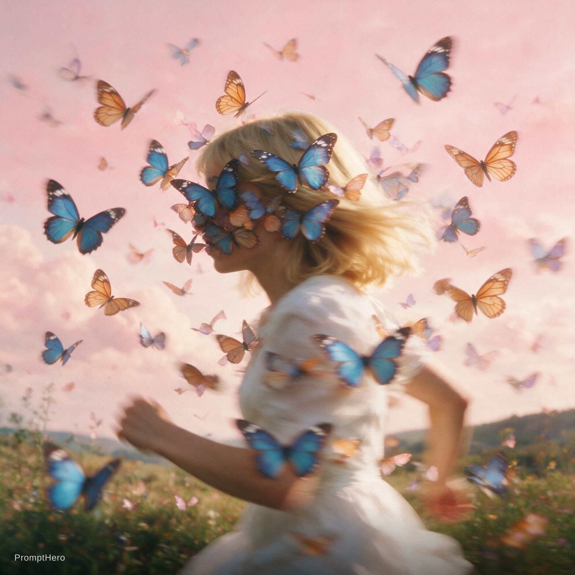 صورة مولدة بالذكاء الاصطناعي: طلب Seedream 5: "صورة سريالية حالمة لامرأة شقراء ذات... (نموذج Seedream 5 - صور شخصية)