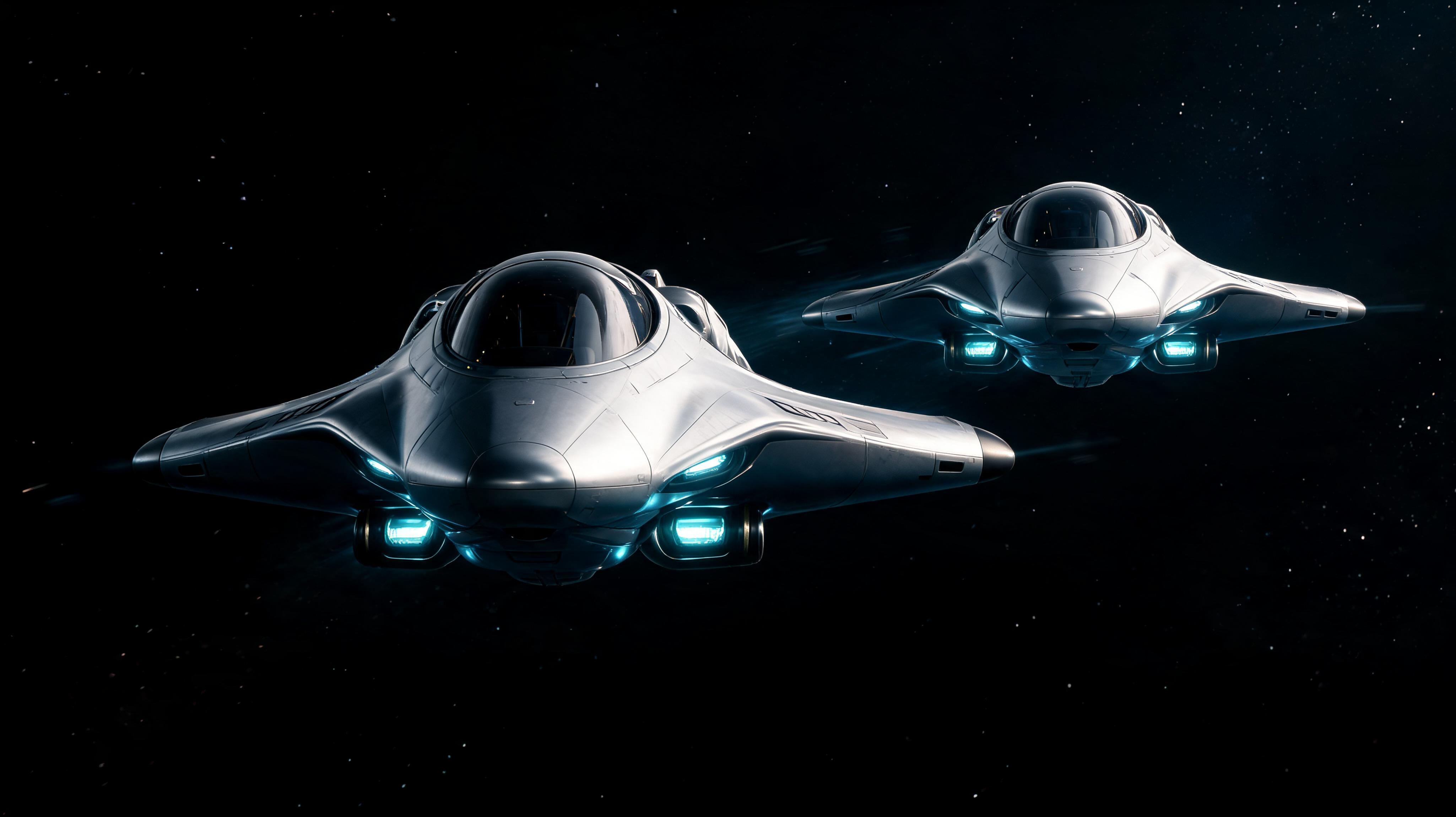صورة مولدة بالذكاء الاصطناعي: Seedream 5 prompt: Ultra-detailed cinematic frontal view of two sleek... (نموذج Seedream 5 - فن مفاهيمي)