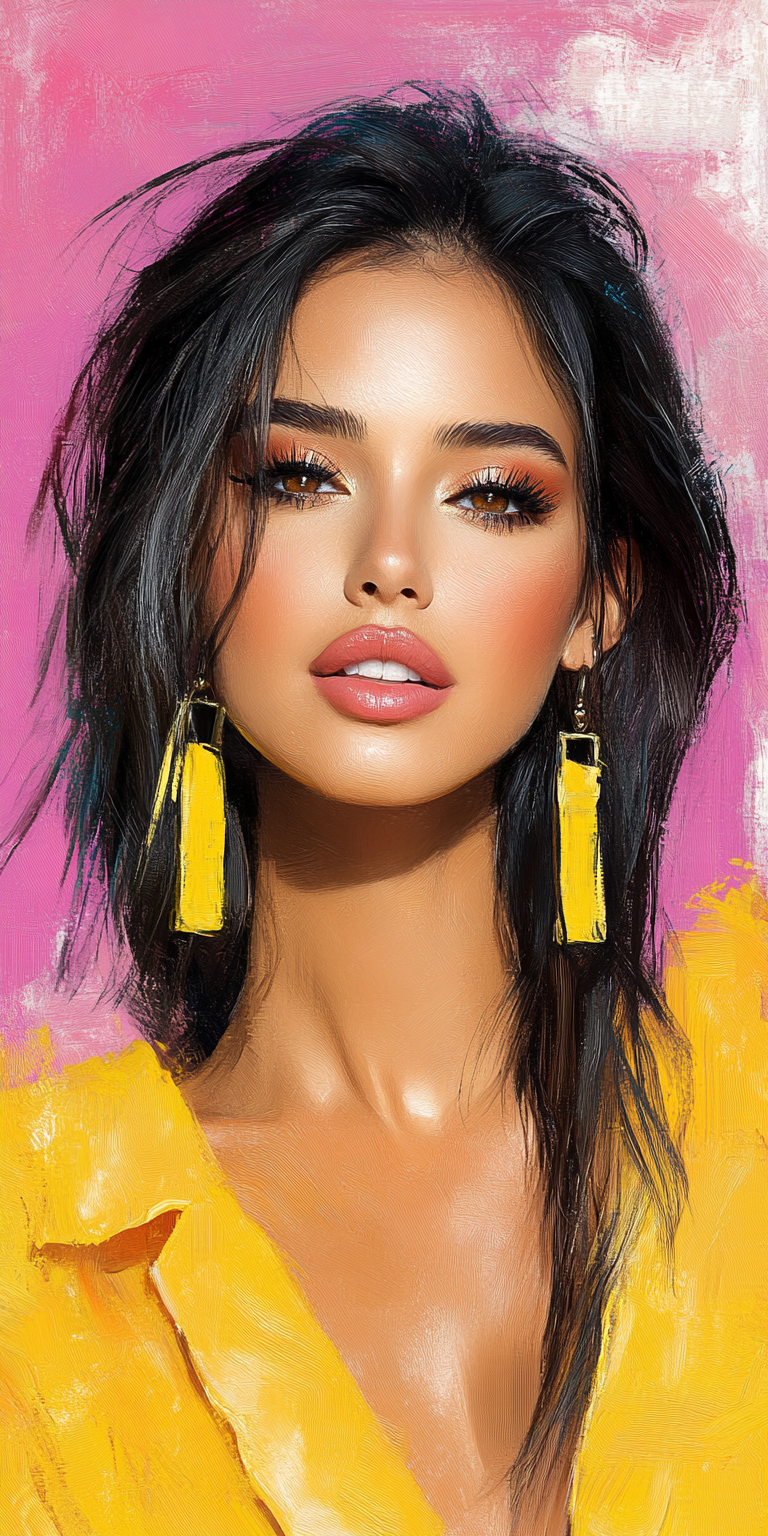 AI generated: Midjourney prompt: woman, colorful realism, intense close-ups --chaos... (Midjourney - Portraits)