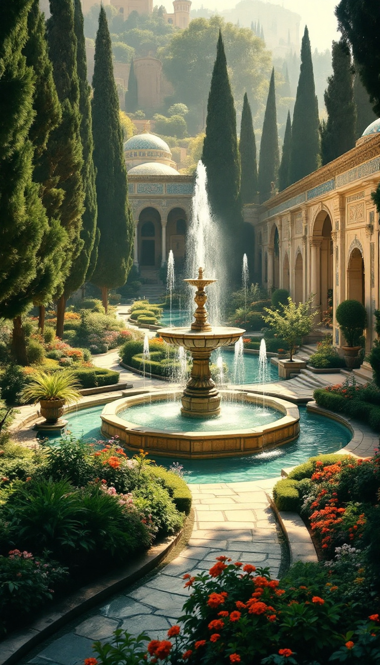 FLUX Prompt A Beautiful And Historical Persian Garden In 