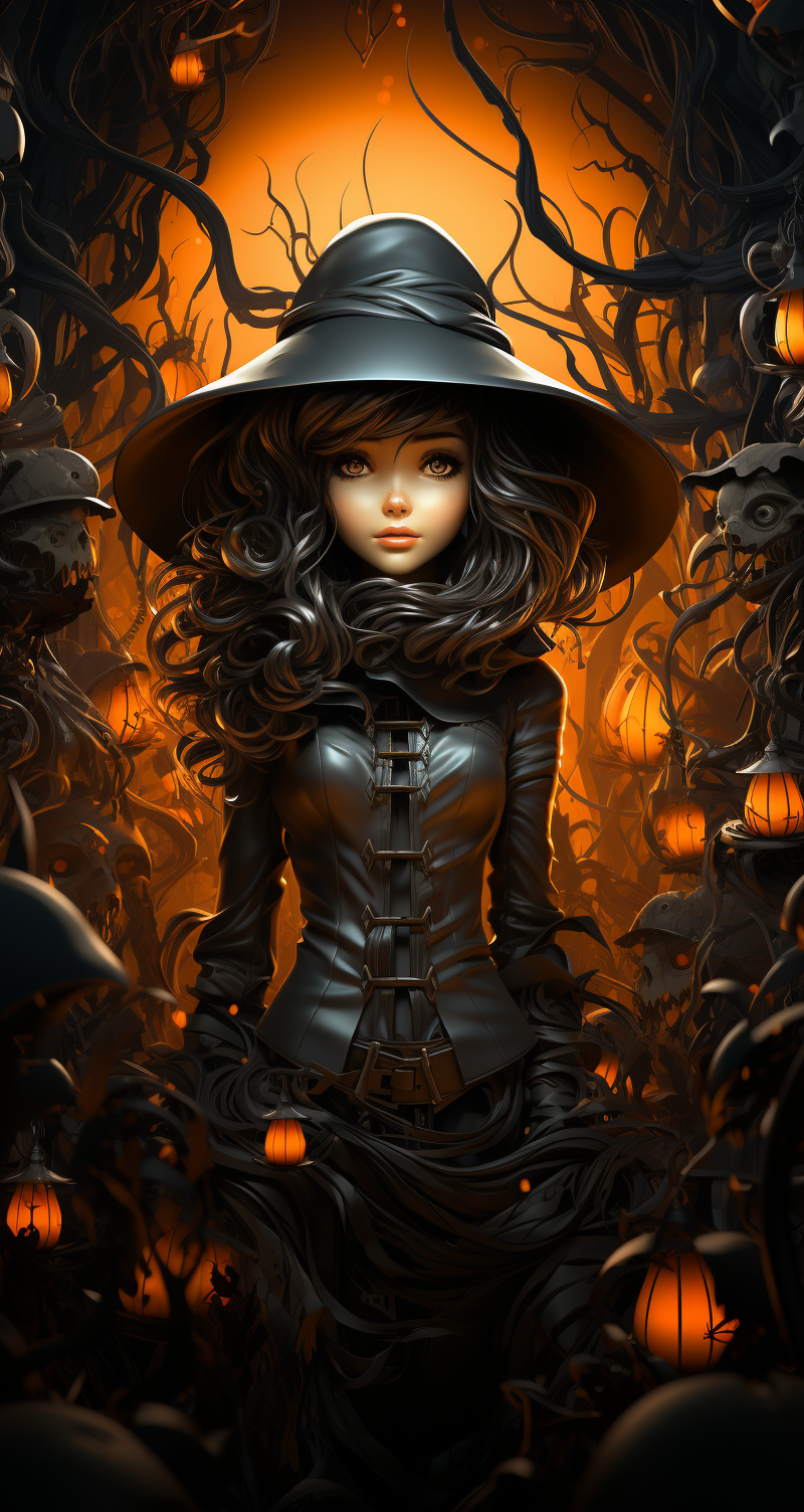 AI generated: Midjourney prompt: Halloween --ar 68:128 --stylize 750 --v 5.2 (Midjourney - Portraits)