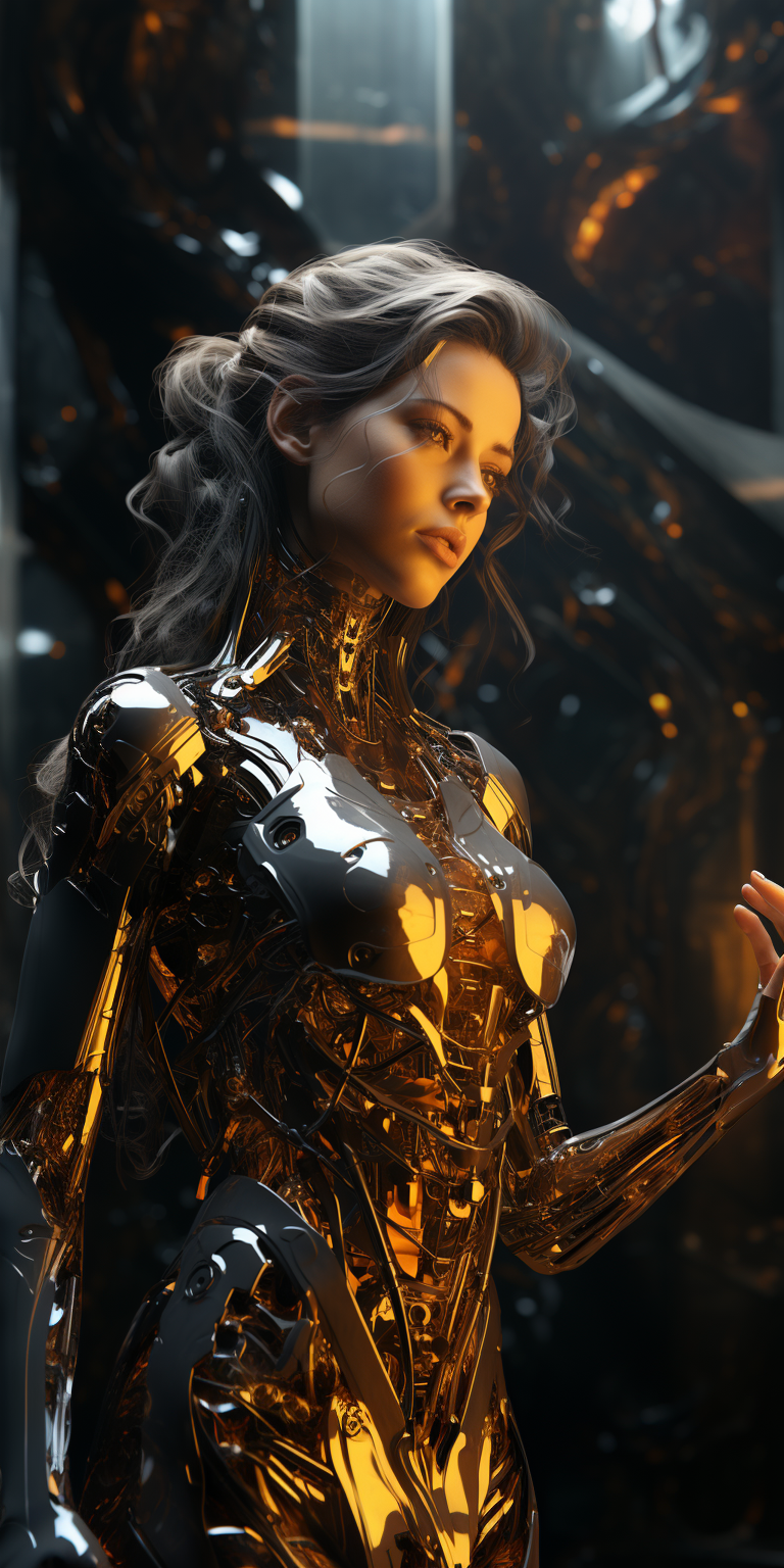 AI generated: Cyber Woman_1 (Midjourney - Character Design)