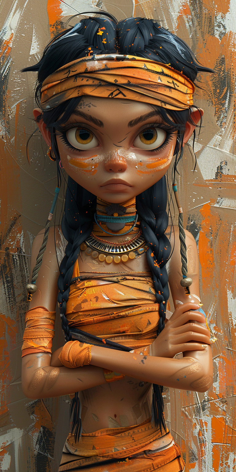 AI generated: Midjourney prompt: A cartoon-style character design of an Egyptian mu... (Midjourney - Character Design)