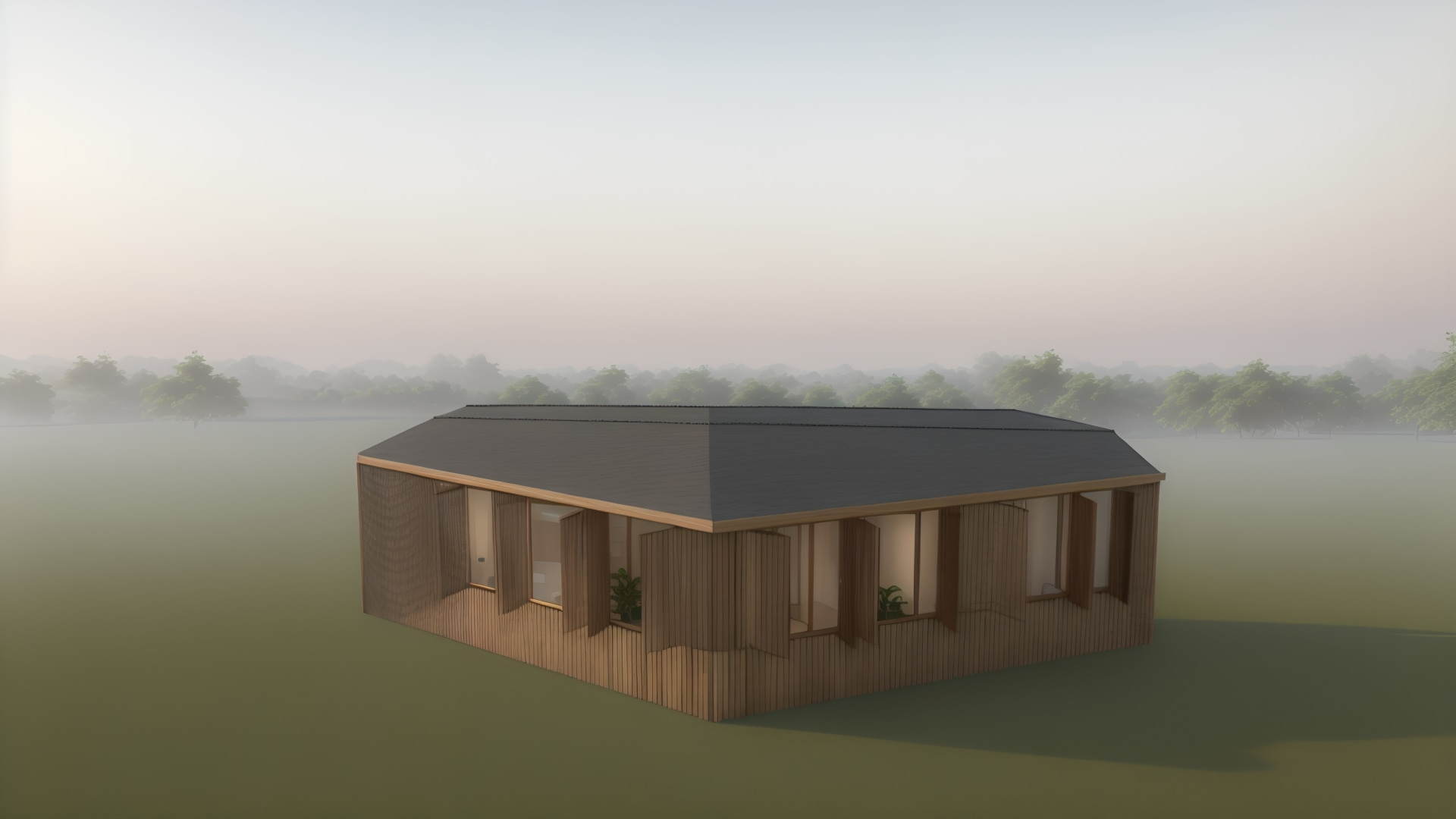 japandi architecture exterior wood concrete garden