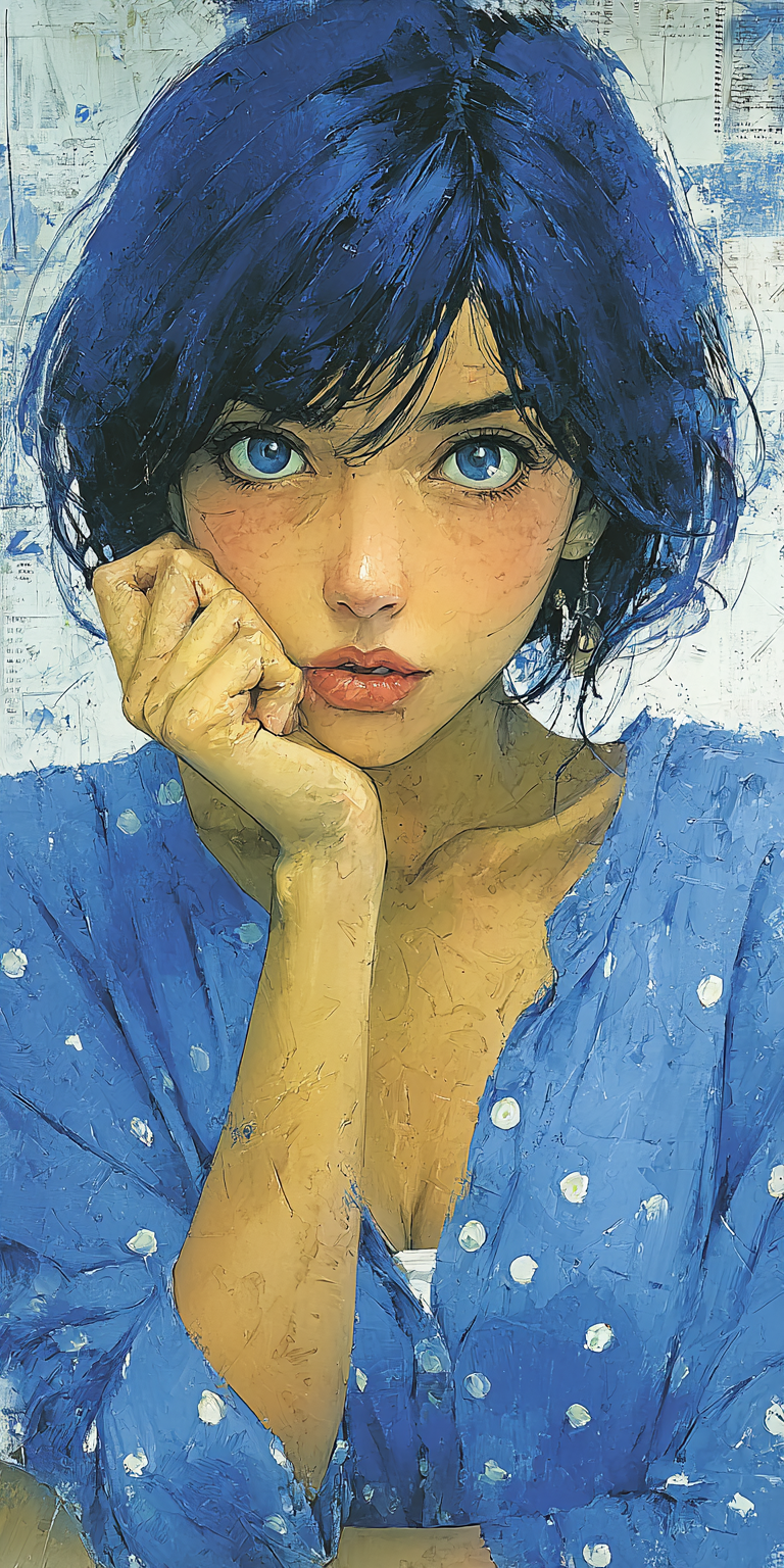 صورة مولدة بالذكاء الاصطناعي: Midjourney prompt: painting of a woman, palette knife technique, heav... (نموذج Midjourney - صور شخصية)
