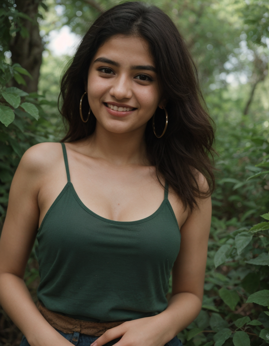 AI generated: Realistic Vision V2.0 prompt: A 17 year old Indian girl is posing in a natural t... (Realistic Vision V2.0 - Photography)