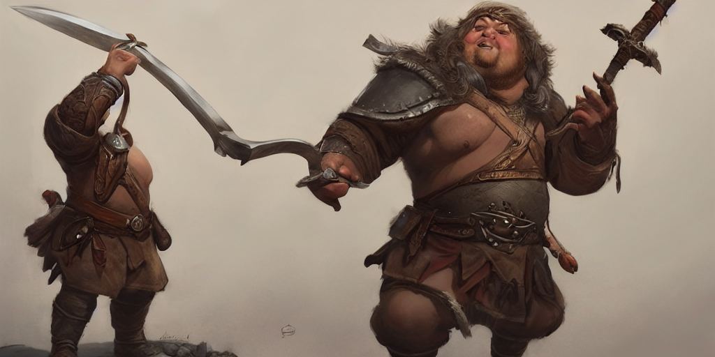 Stable Diffusion prompt: dnd character art for fat halfli...