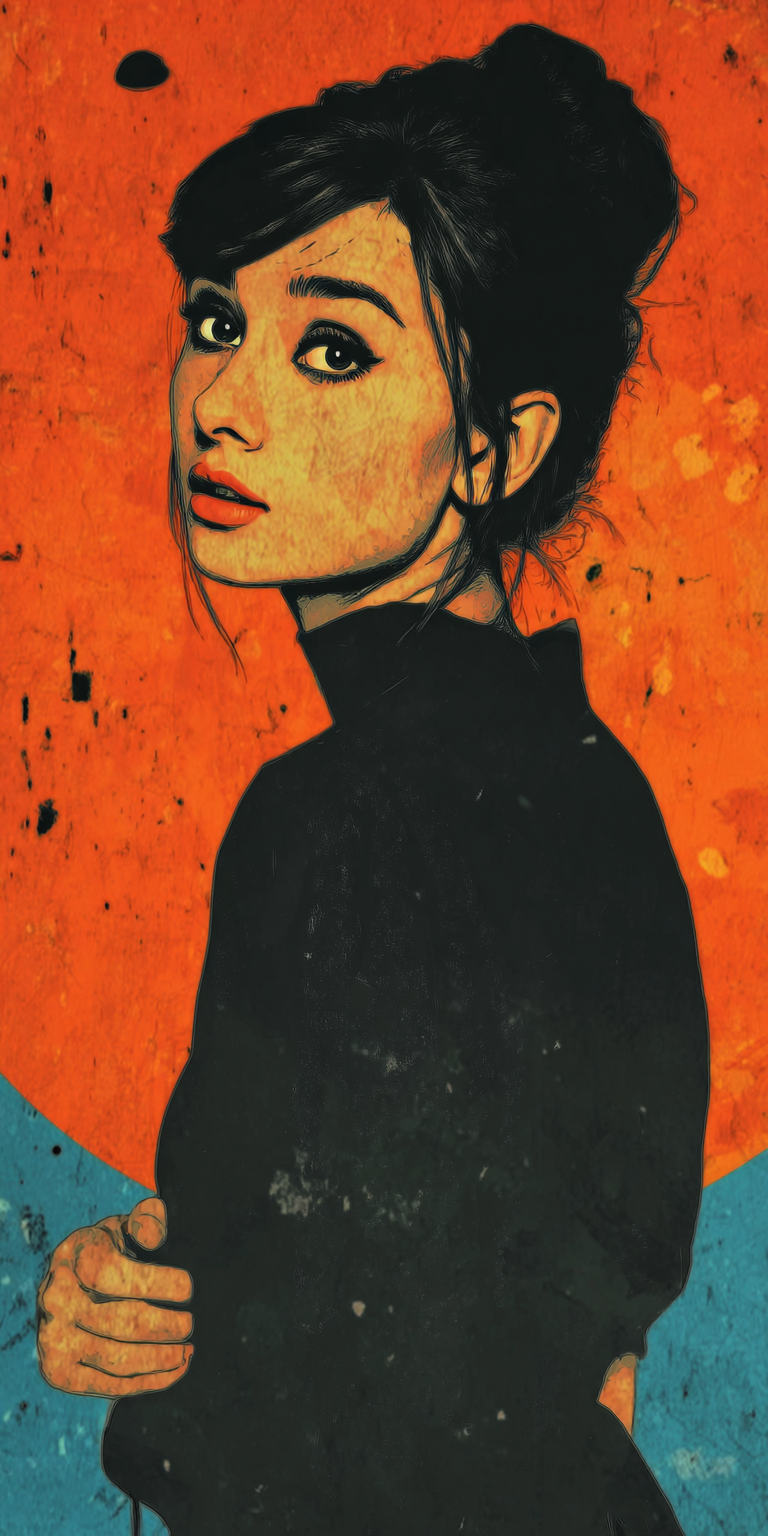 AI generated: Midjourney prompt: Audrey Hepburn, in the style of Andy Warhol, simpl... (Midjourney - Concept Art)