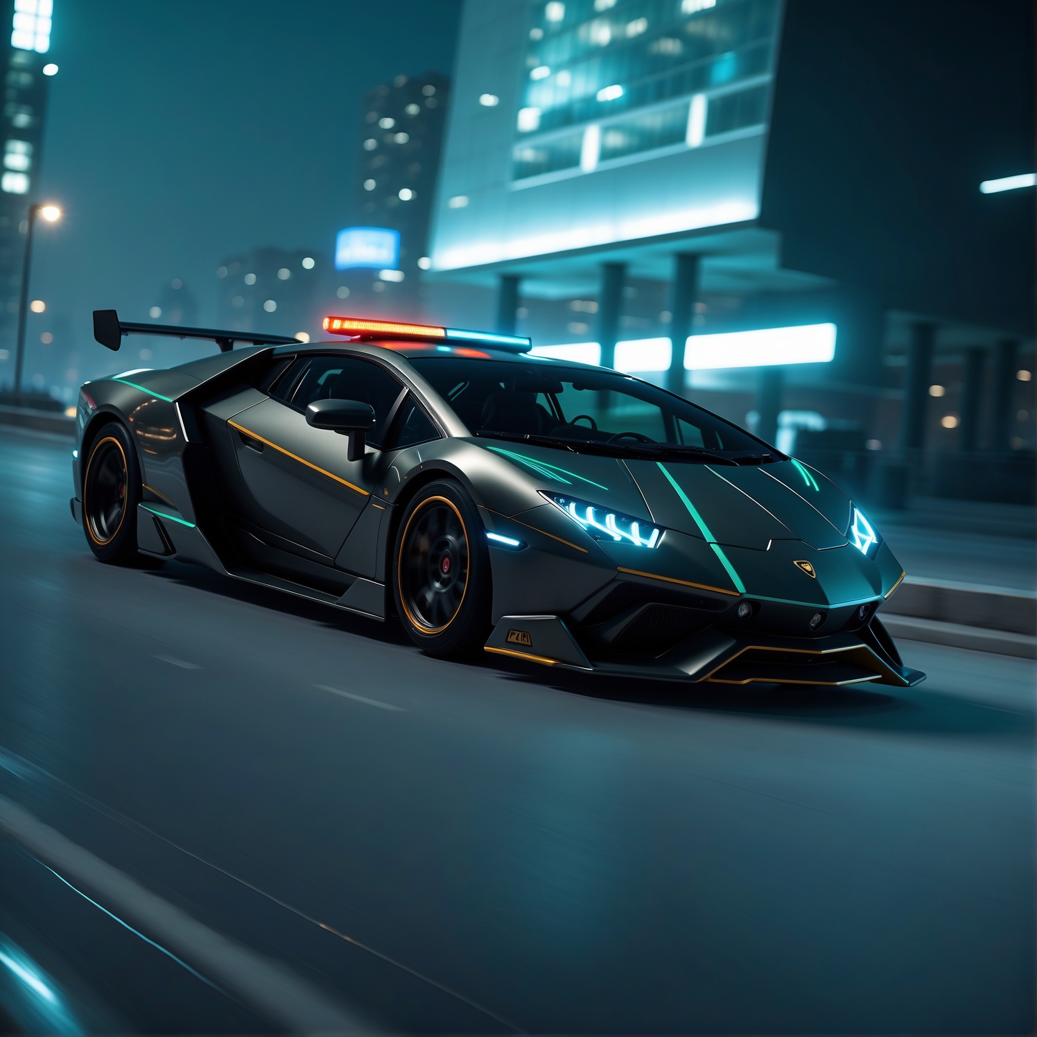AI generated: Lamborghini Police Edition (Stable Diffusion - Photography)