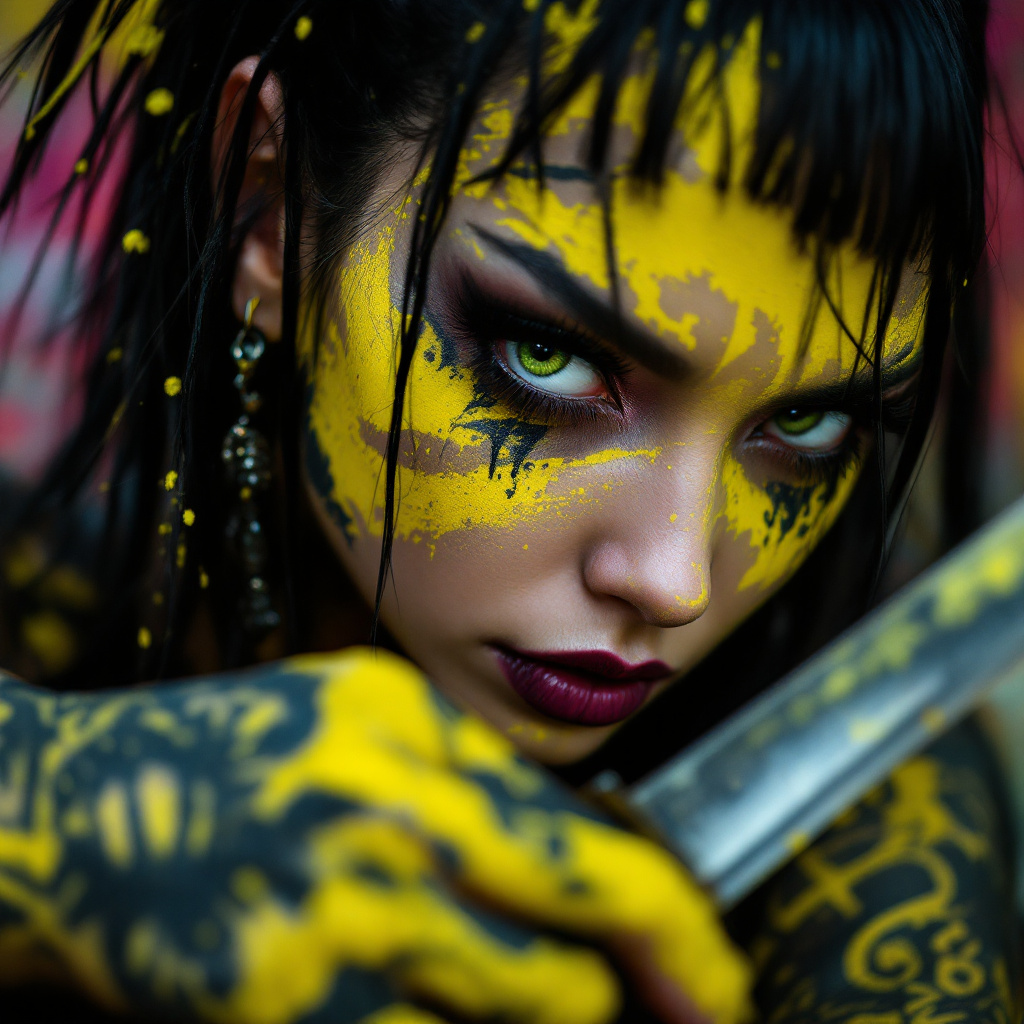 AI generated: FLUX prompt: Editorial Vivienne Tam photography of a gothic pun... (FLUX - Anime)