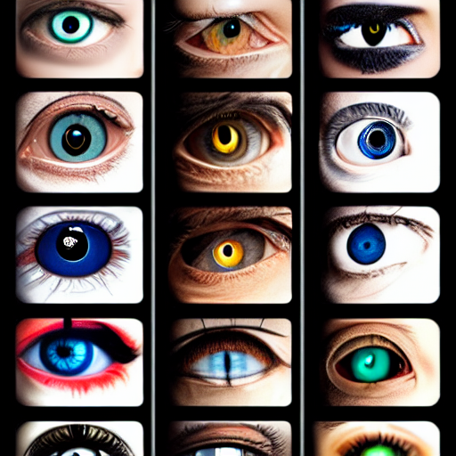 Stable Diffusion prompt: many human eyes