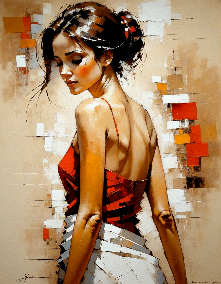 Stable Diffusion prompt: An abstract painting of a woman ...
