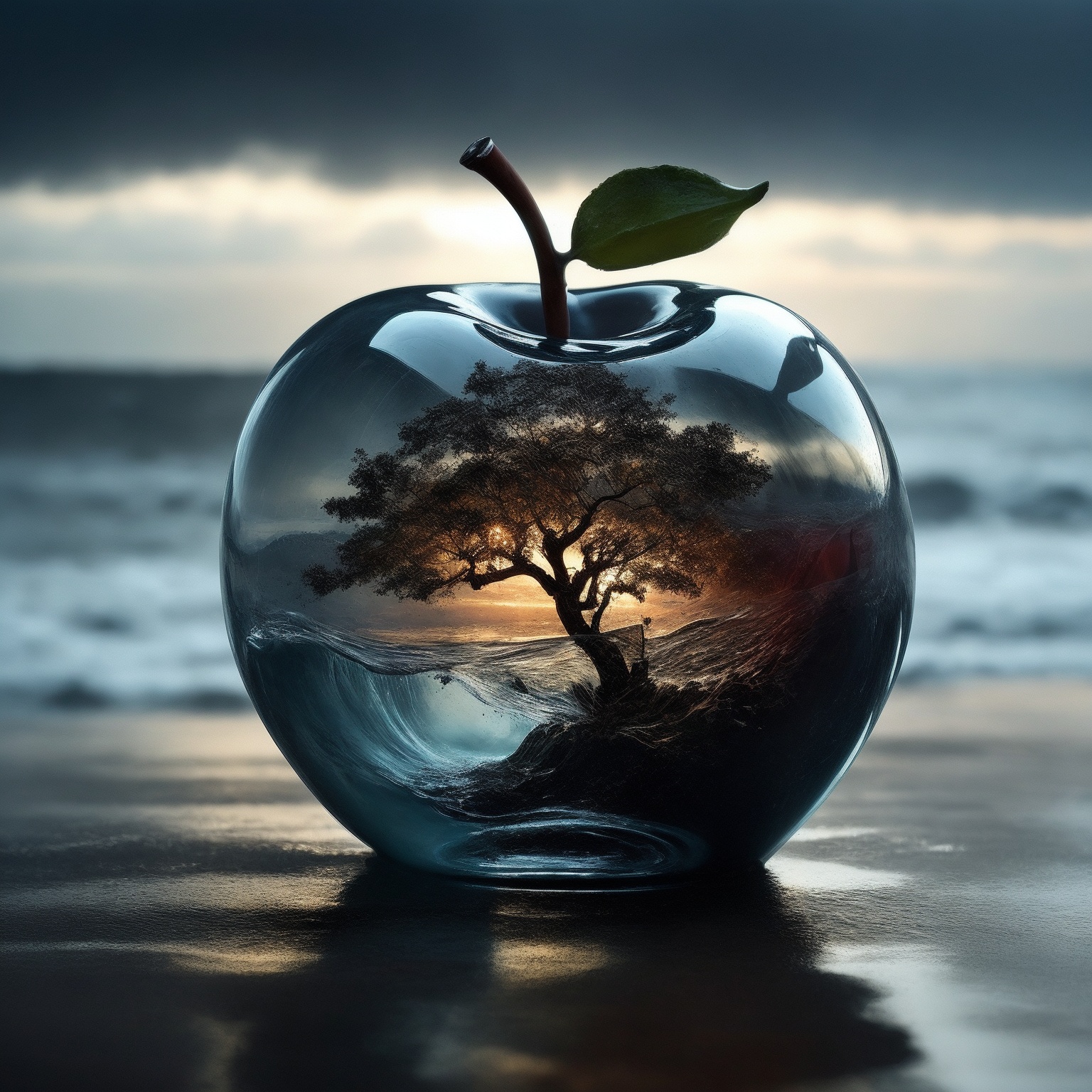 AI generated: The Glass Apple Tree (Midjourney - Concept Art)