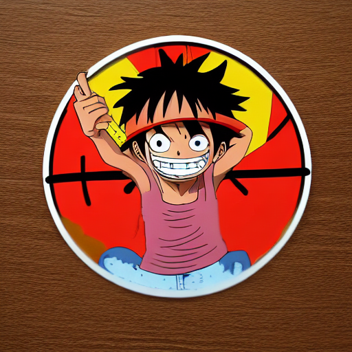 Stable Diffusion prompt: a sticker of Monkey D. Luffy fro...