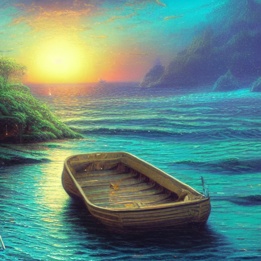 Stable Diffusion prompt: there is a boat that is floating...