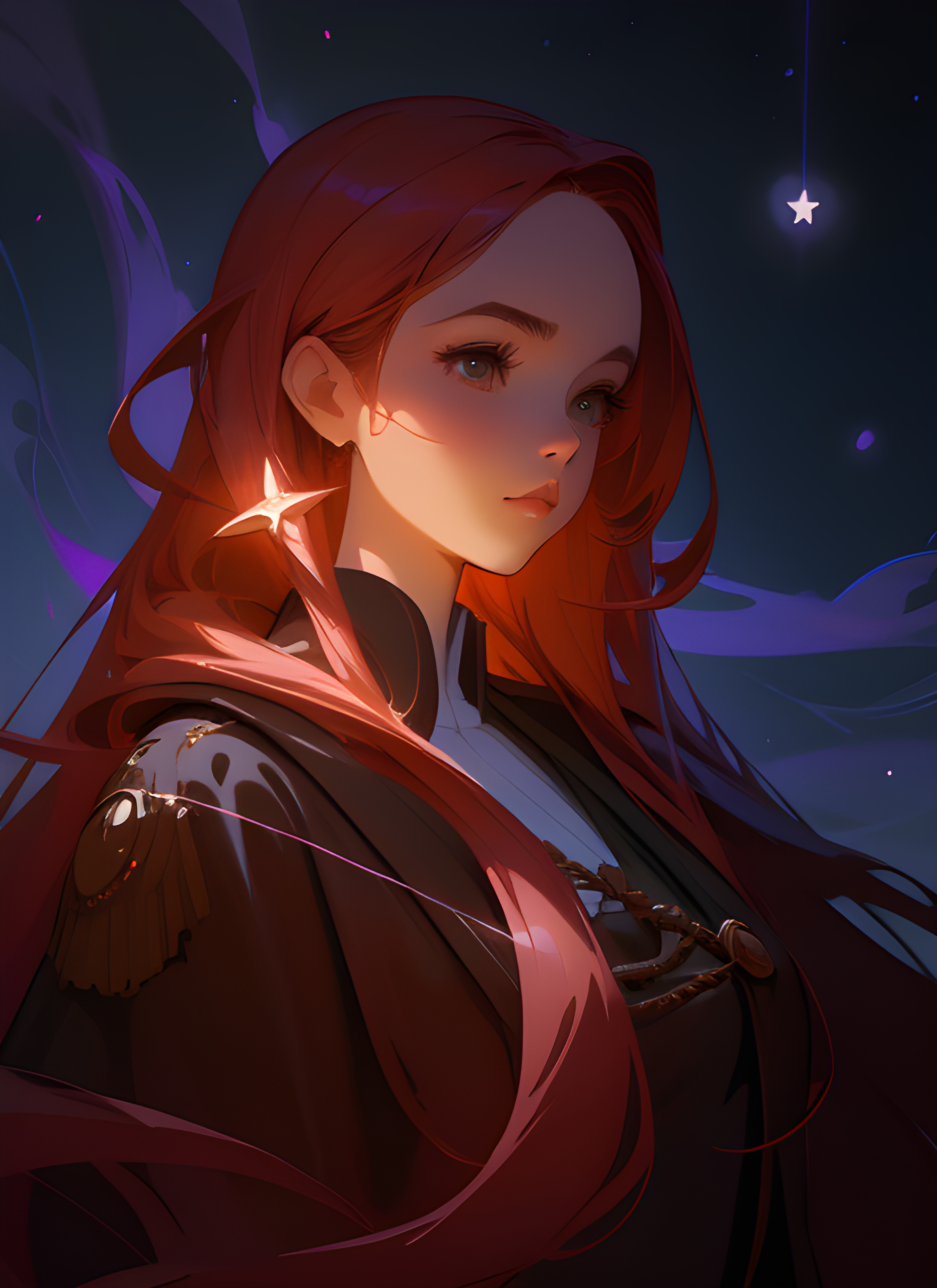 Counterfeit-V2.5 prompt: a digital painting of a woman with long hair, a ch... - Counterfeit-V2.5