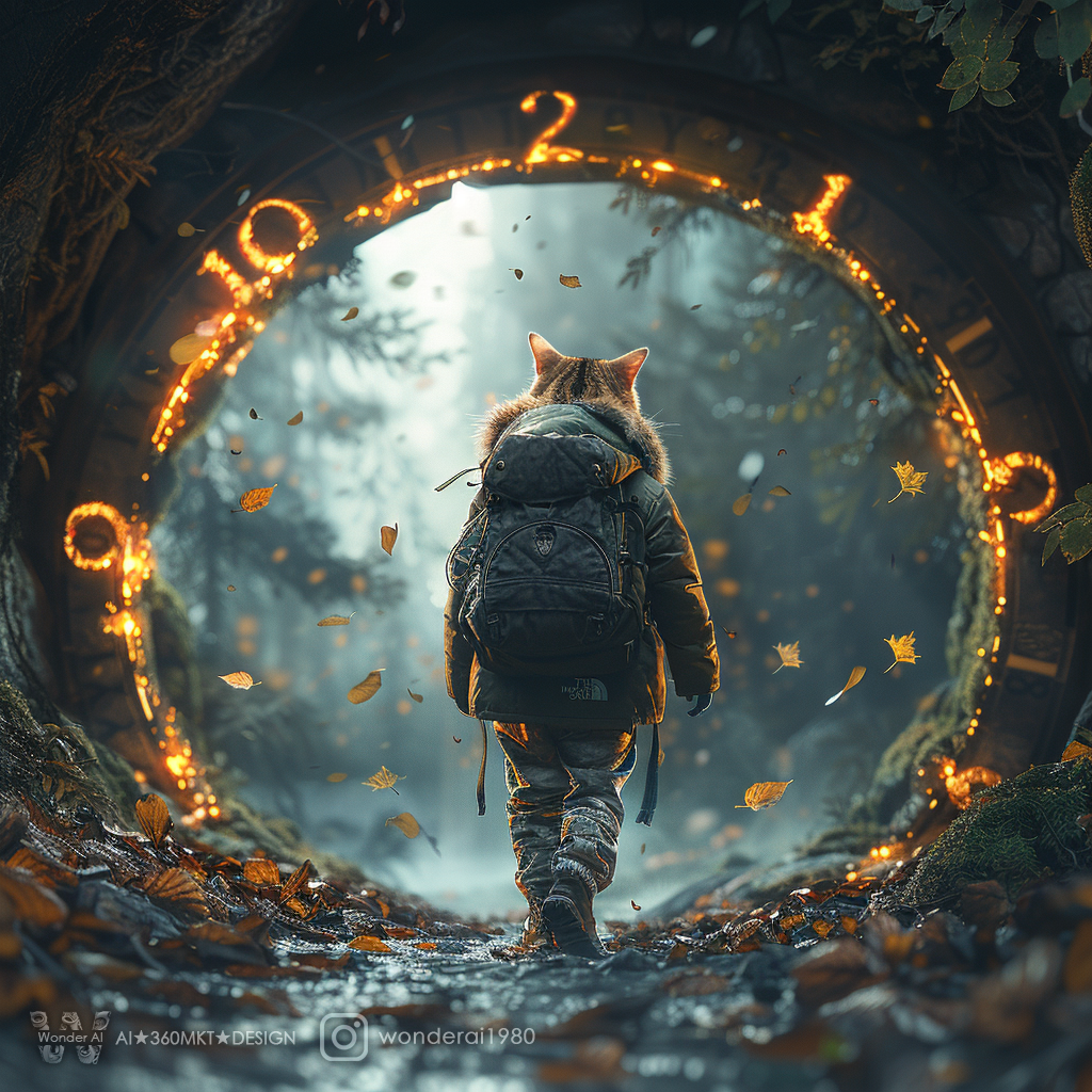 صورة مولدة بالذكاء الاصطناعي: Time traveler (نموذج Midjourney - تصوير فوتوغرافي)