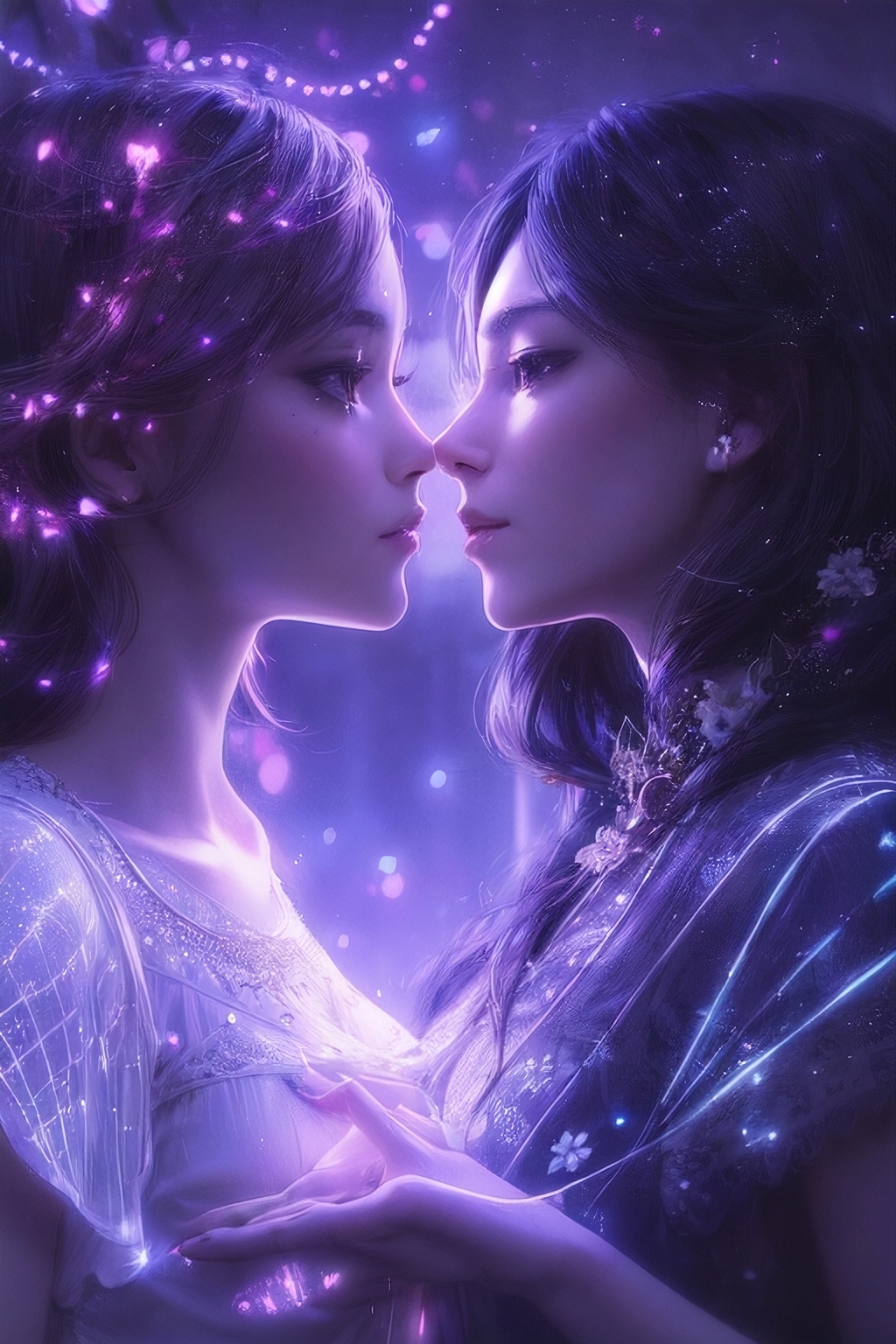 صورة مولدة بالذكاء الاصطناعي: Stable Diffusion prompt: two lovers as neural networks embracing, beautiful... (نموذج Stable Diffusion - صور شخصية)