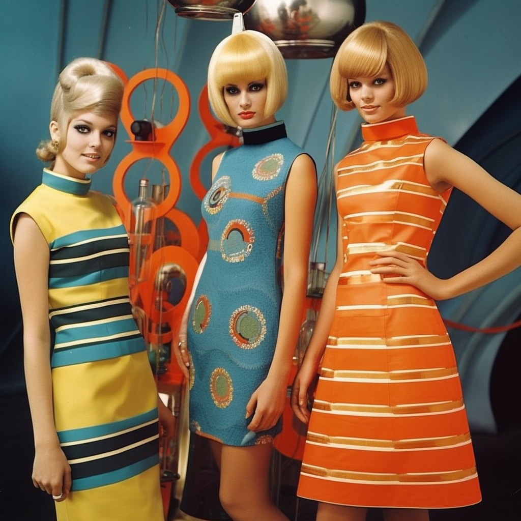 AI generated: Space age women (Midjourney - Fashion)