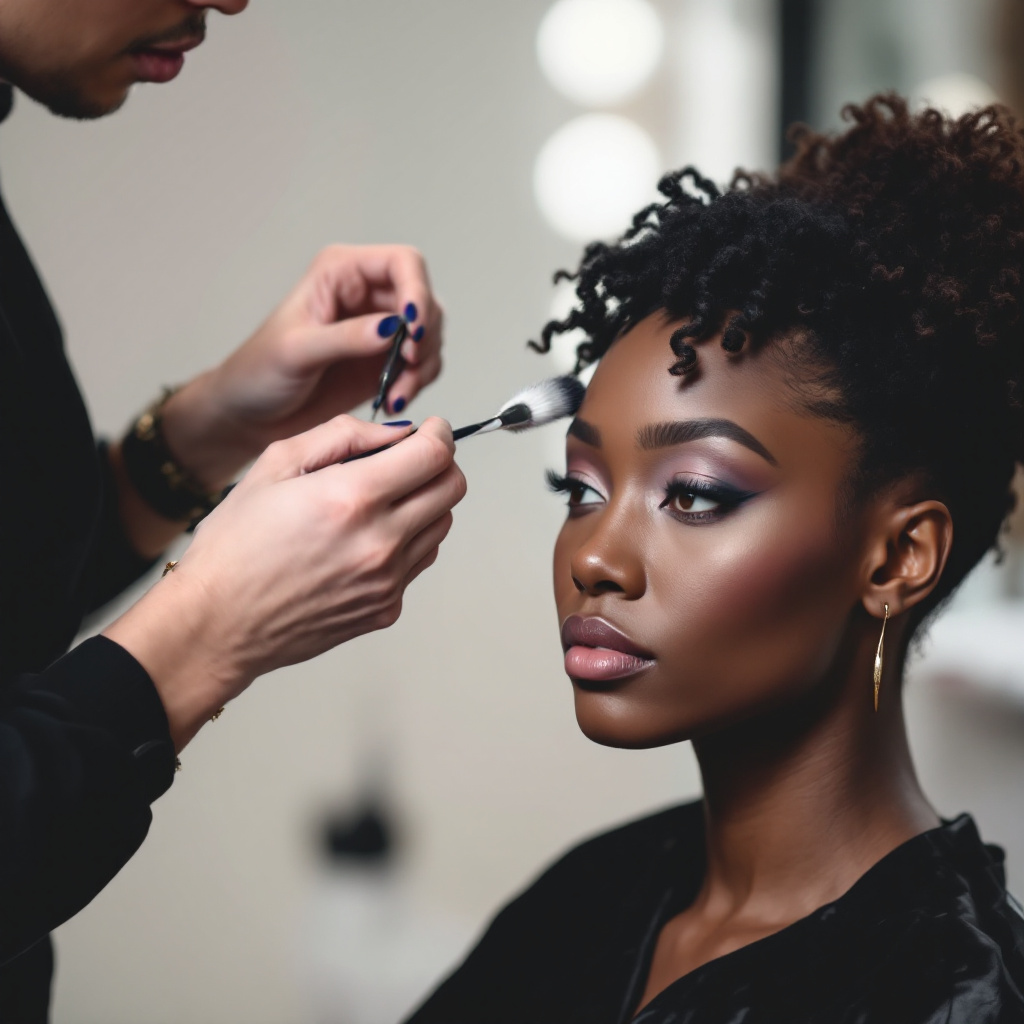 FLUX prompt: ULTRA REALISTIC IMAGE OF A BLACK HAIRDRESSER...