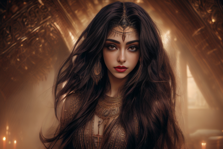 Stable Diffusion prompt: (1girl), inside Temple of Anubis...