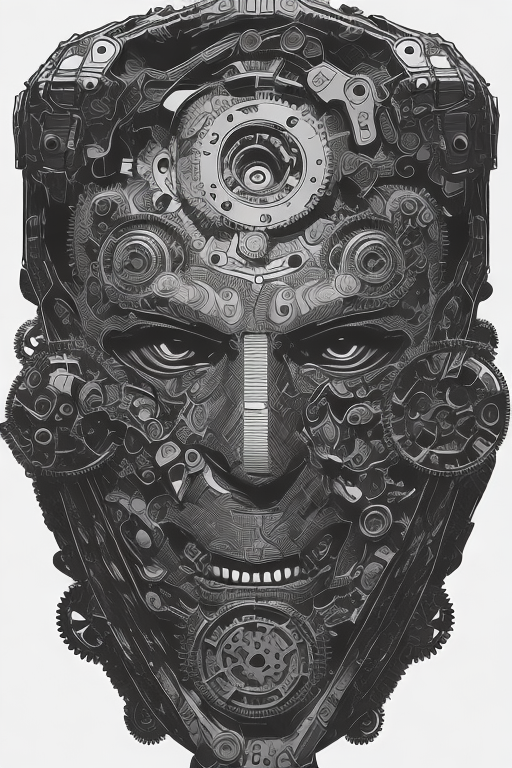 AI generated: Openjourney prompt: "the mask is unlatched and hangs open to the side"... (Openjourney - Portraits)
