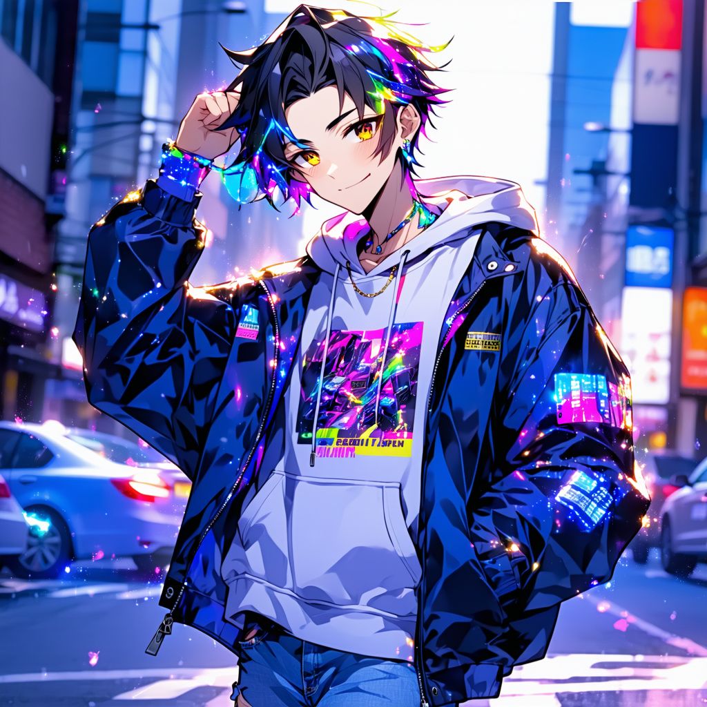 AI generated: Stable Diffusion prompt: Anime-style character, young adult with a cool and... (Stable Diffusion - Anime)