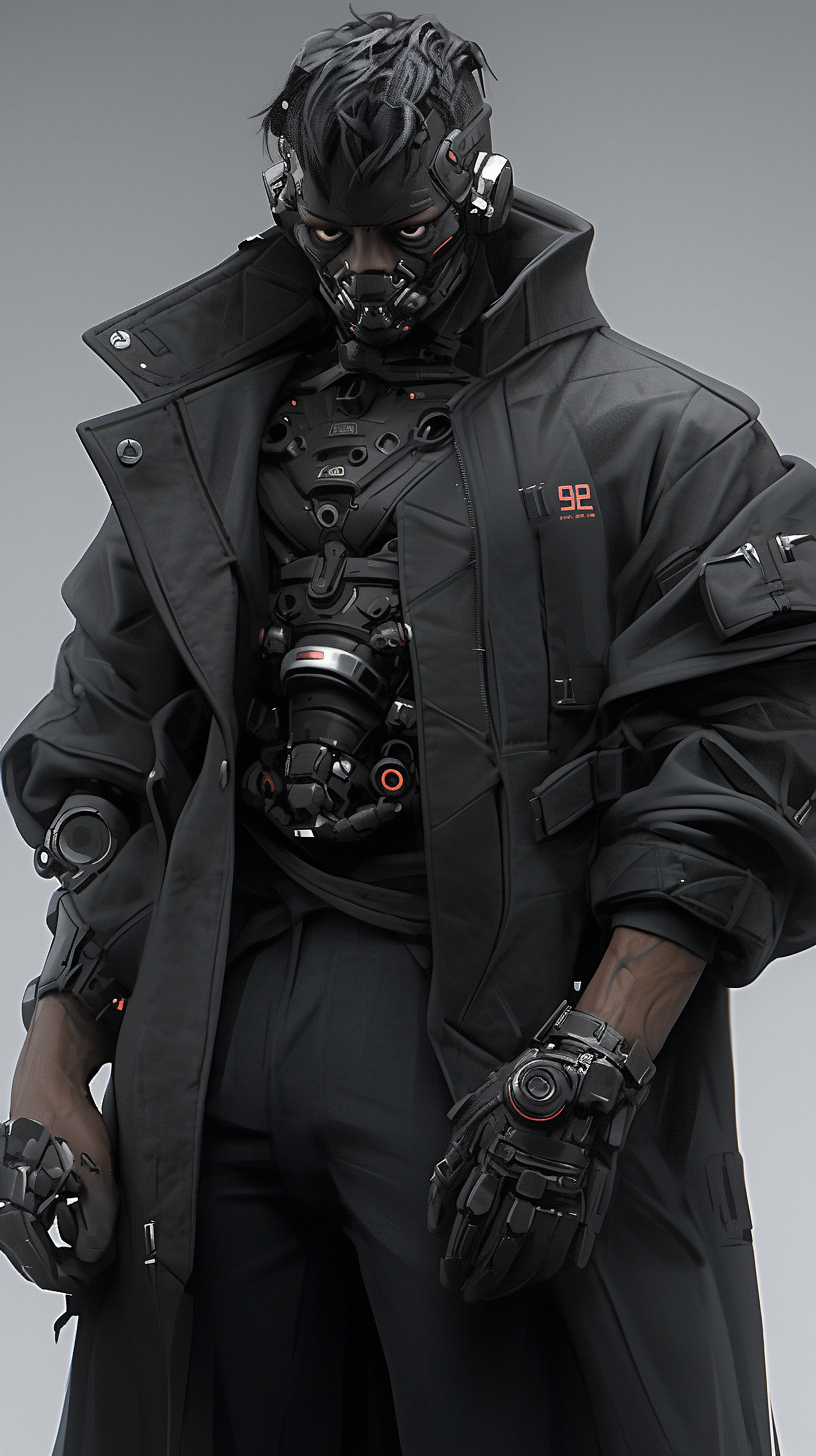 AI generated: Midjourney prompt: Donny Yen as a futuristic supervillain in a black ... (Midjourney - Character Design)
