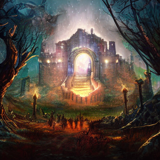 Stable Diffusion prompt: Magic The Gathering, A night tim...