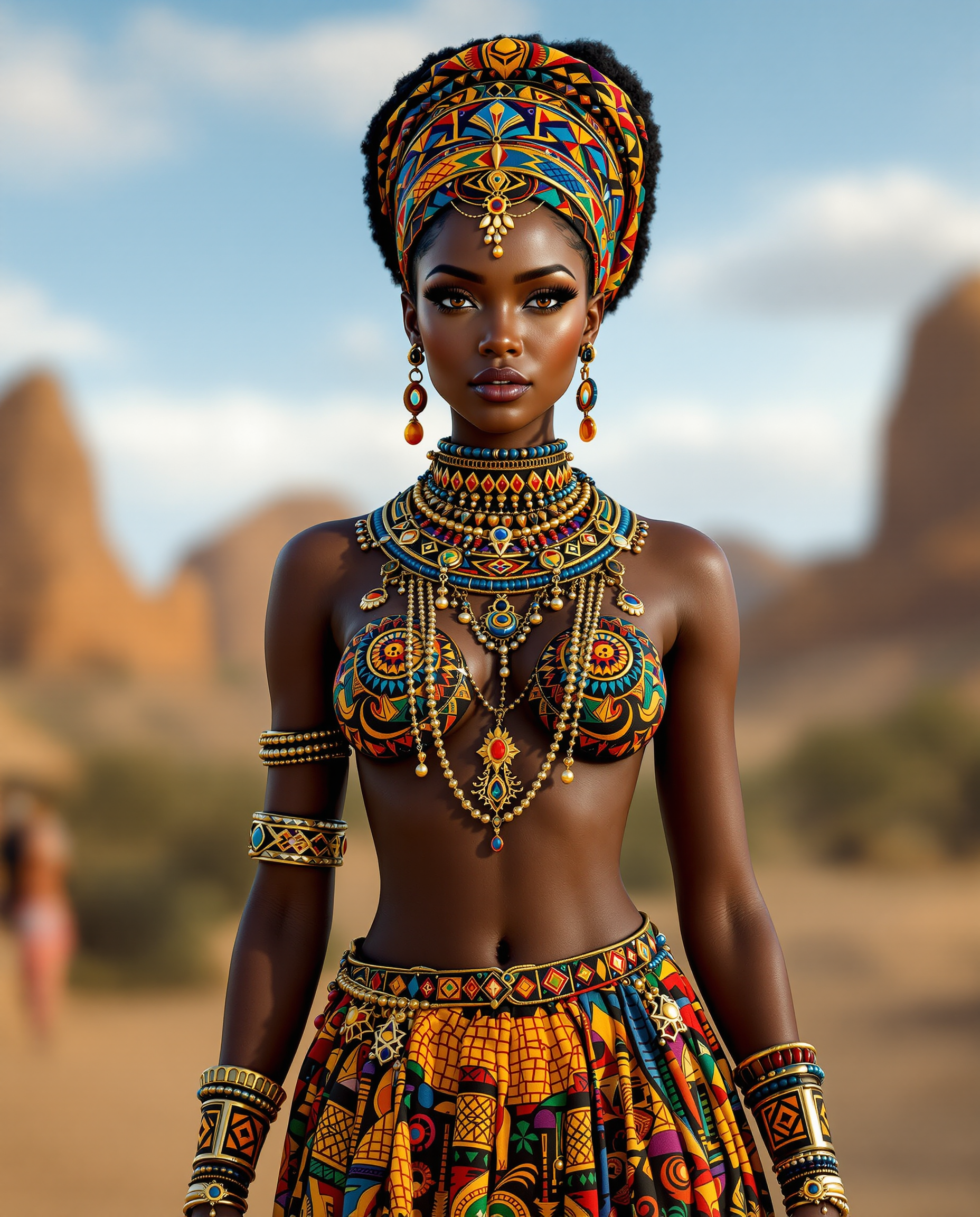 AI generated: FLUX prompt: Photo of a ultra realistic of an African queen of ... (FLUX - Fashion)