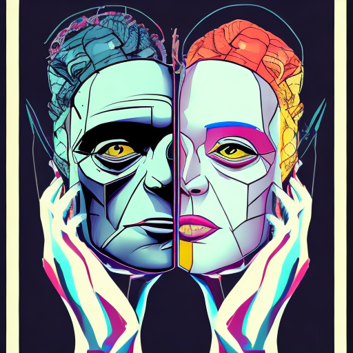 Openjourney prompt: geometric abstract portrait of Franke...