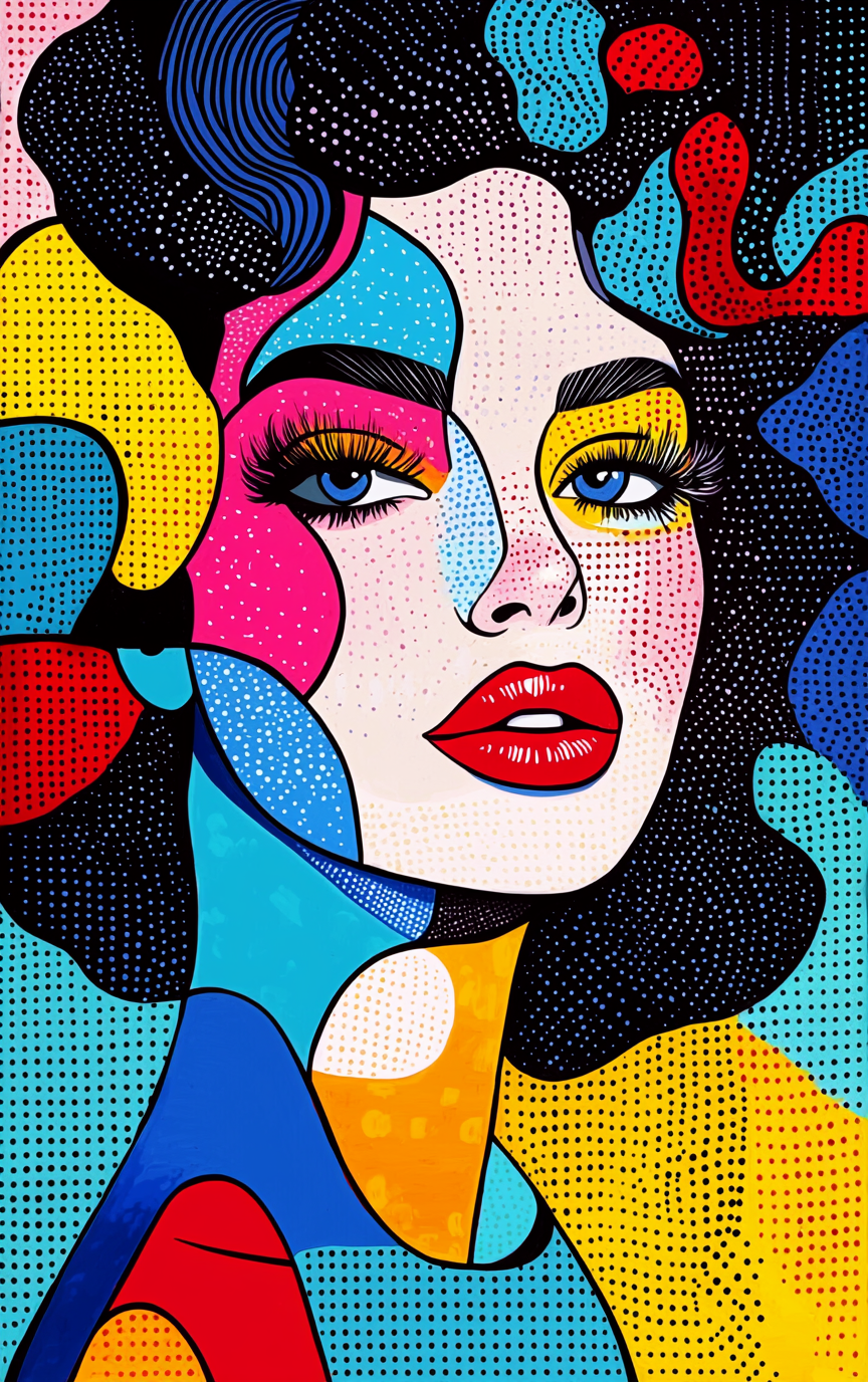 Midjourney prompt: A vibrant portrait of a woman with curly hair, in ... - Midjourney