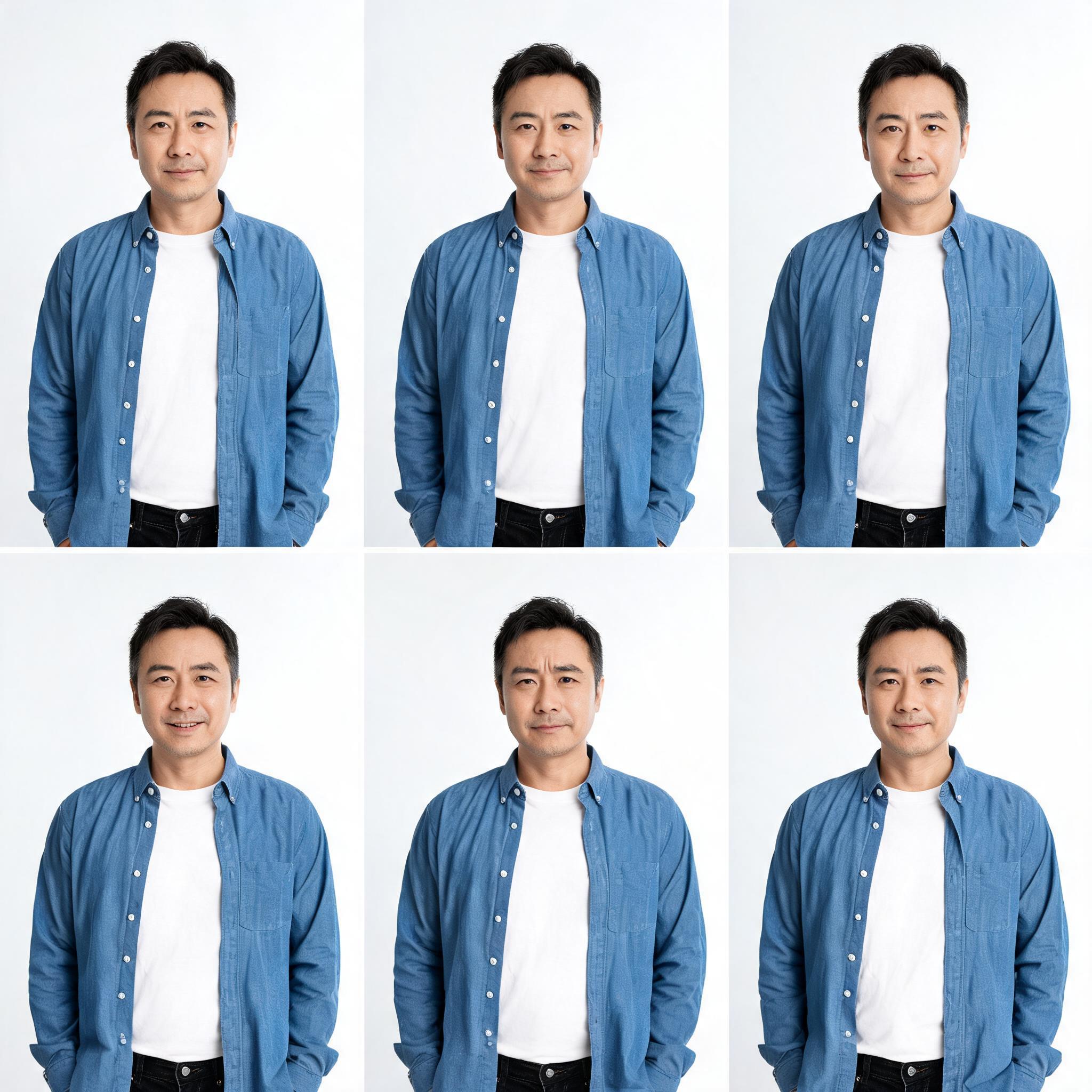 AI generated: Seedream 5 prompt: a middle age man. dressed in black jeans, white t-... (Seedream 5 - Portraits)