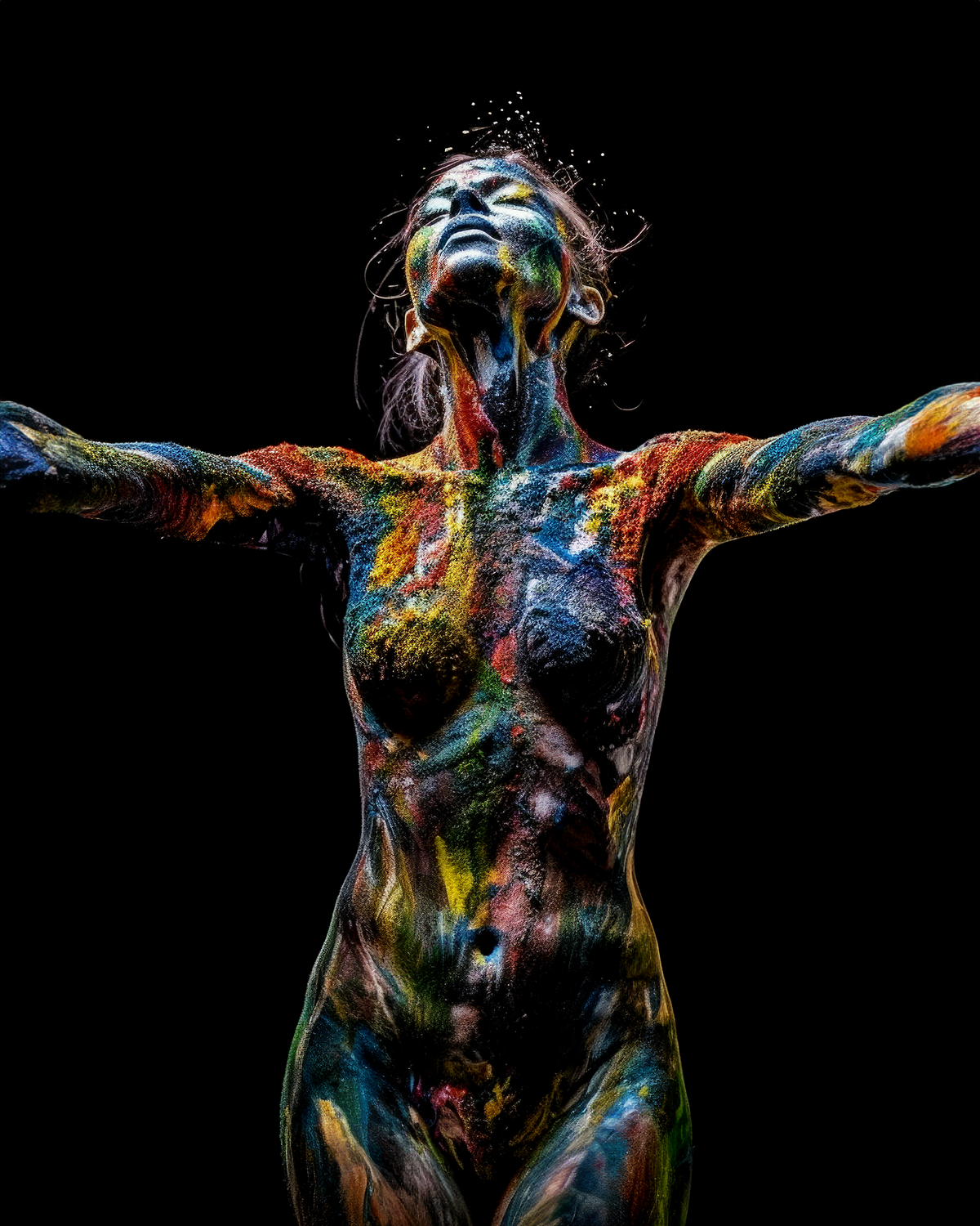 صورة مولدة بالذكاء الاصطناعي: Come into me o God of Colour. (نموذج Midjourney - تصوير فوتوغرافي)