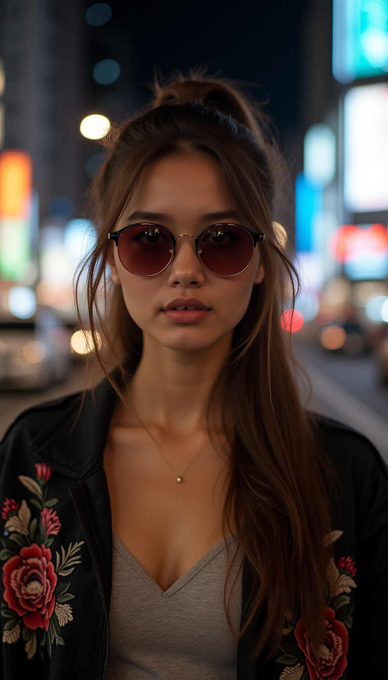 FLUX prompt: photograph of a woman, long brunette hair in a pon... - FLUX